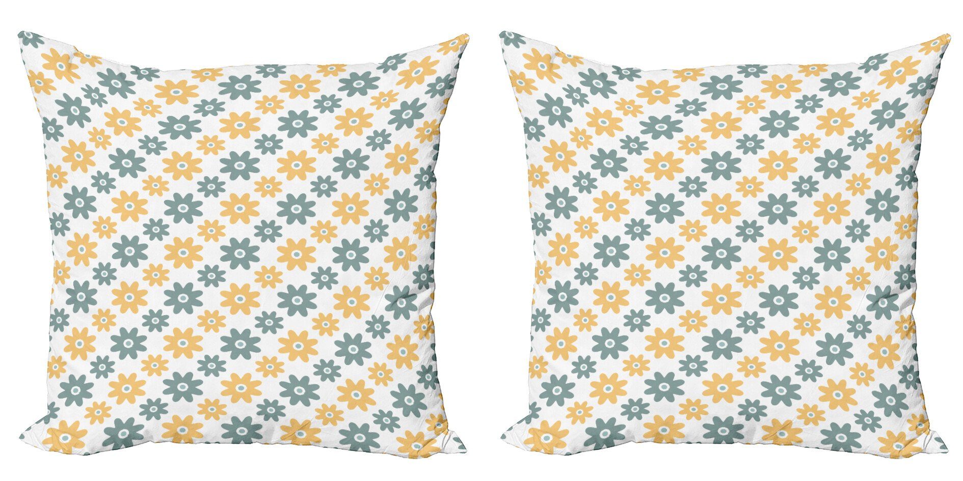 Kissenbezüge Modern Accent Doppelseitiger Digitaldruck, Abakuhaus (2 Stück), Garten Retro Gänseblümchen
