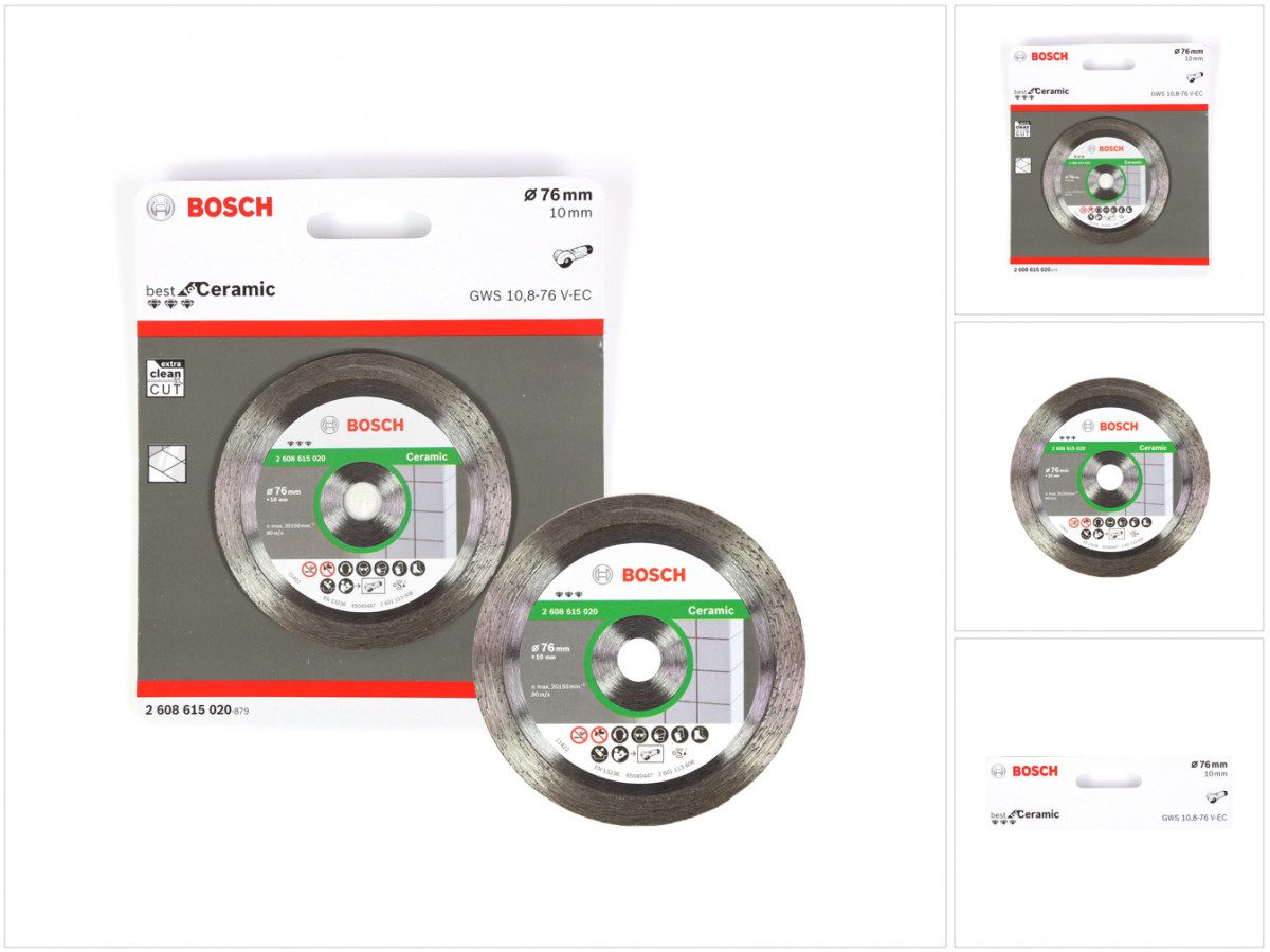Bosch Professional Diamanttrennscheibe Trennscheibe Diamant für Ceramic 76 mm für GWS 10,8-76 / 12V-76