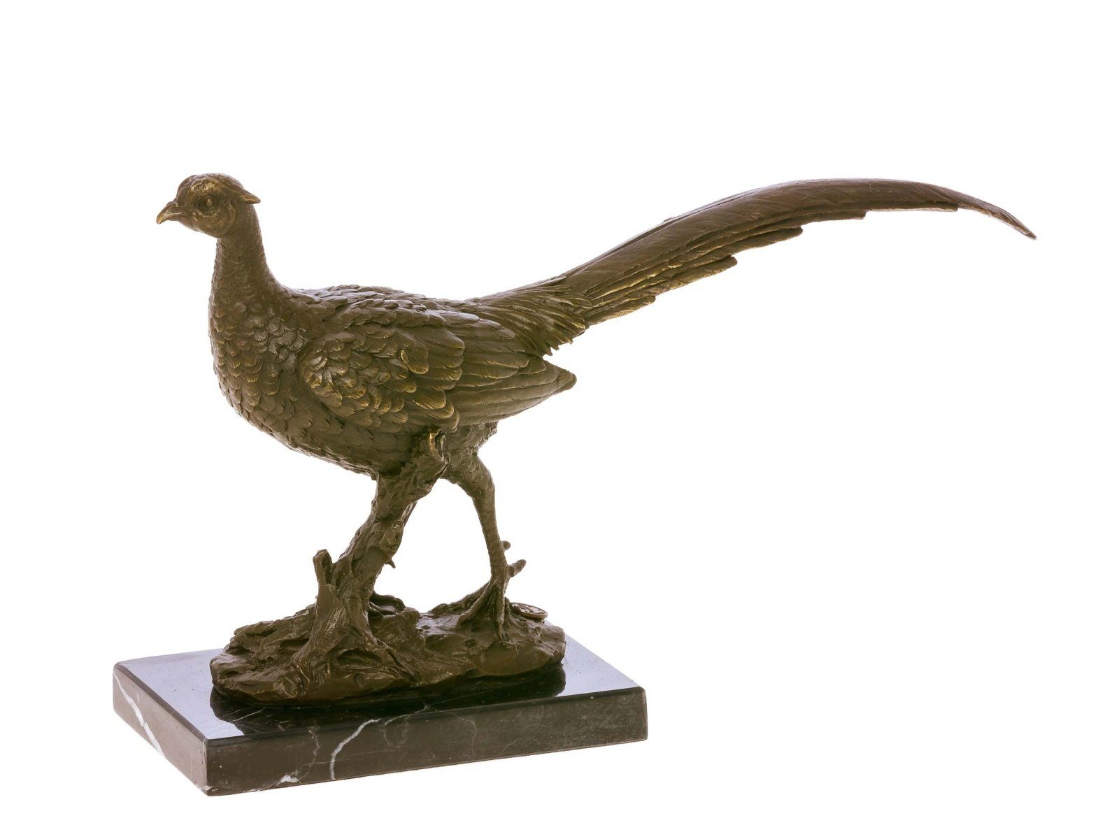 Aubaho Dekoobjekt Bronze Fasan Rebhuhn Bronzeskulptur Bronzefigur Skulptur Figur Antik-S