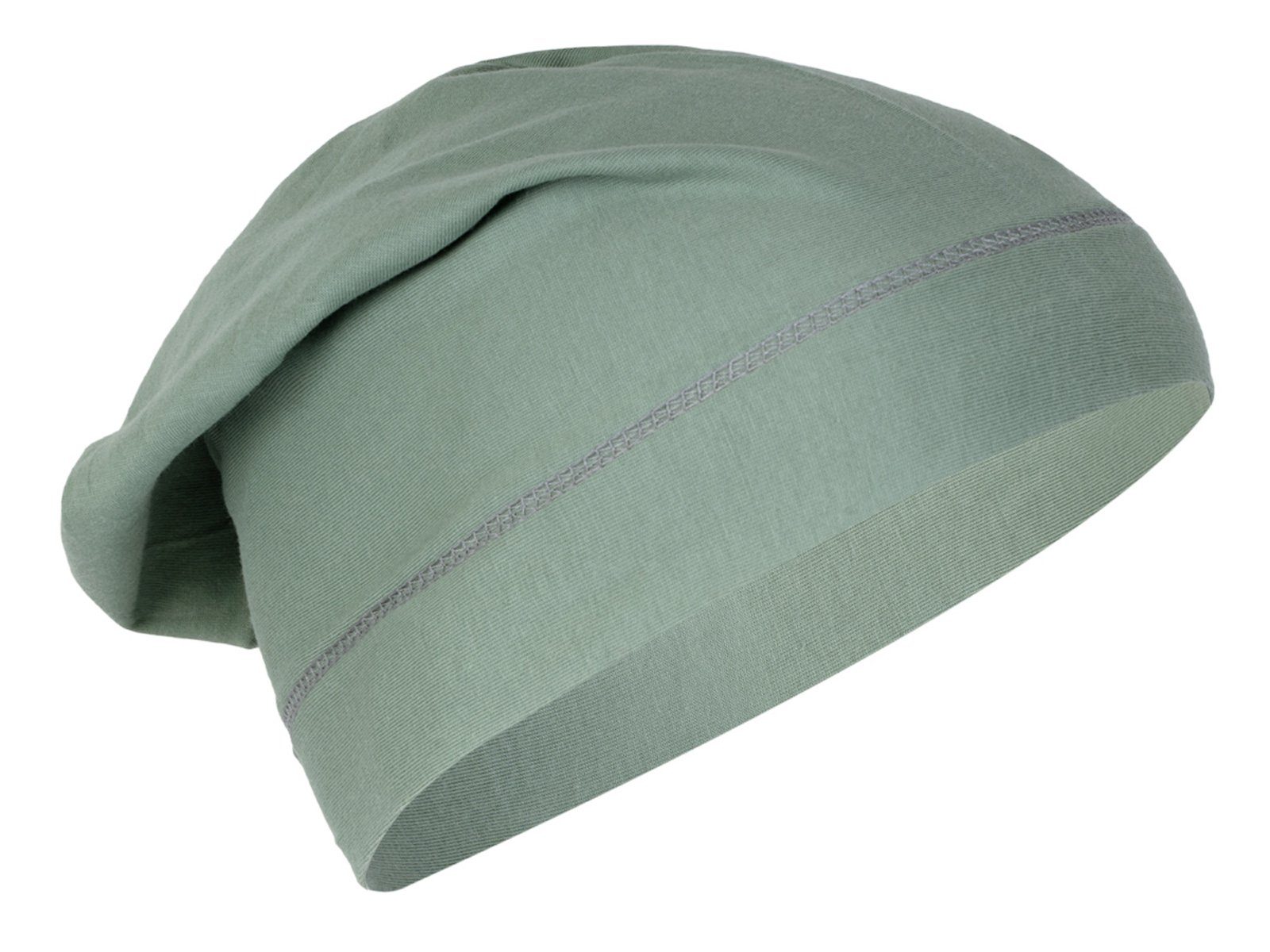 beties Beanie BasicSoft (1-St., 1 Stück Jersey-Beanie) leichte Sommermütze Sportmütze Schlafmütze Chemomütze natural-grün