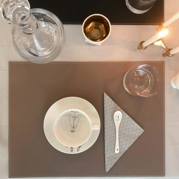 Platzset, adorist, (1-St), Leder Tischset, Lederunterlage KANON rechteckig, taupe