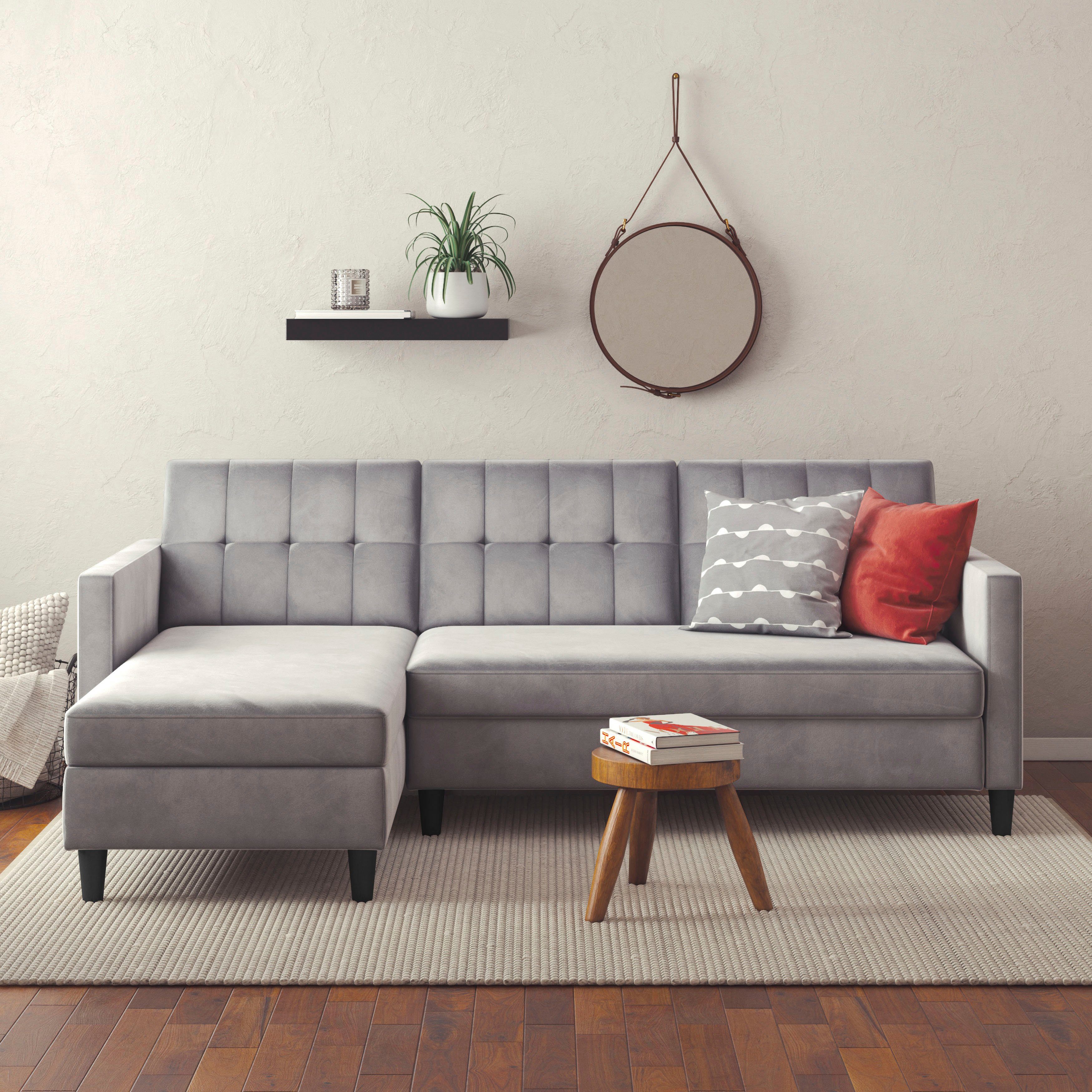 Bettfunktion Recamiere Stauraum, mit montierbar und Hartford, Dorel Home beidseitig Ecksofa