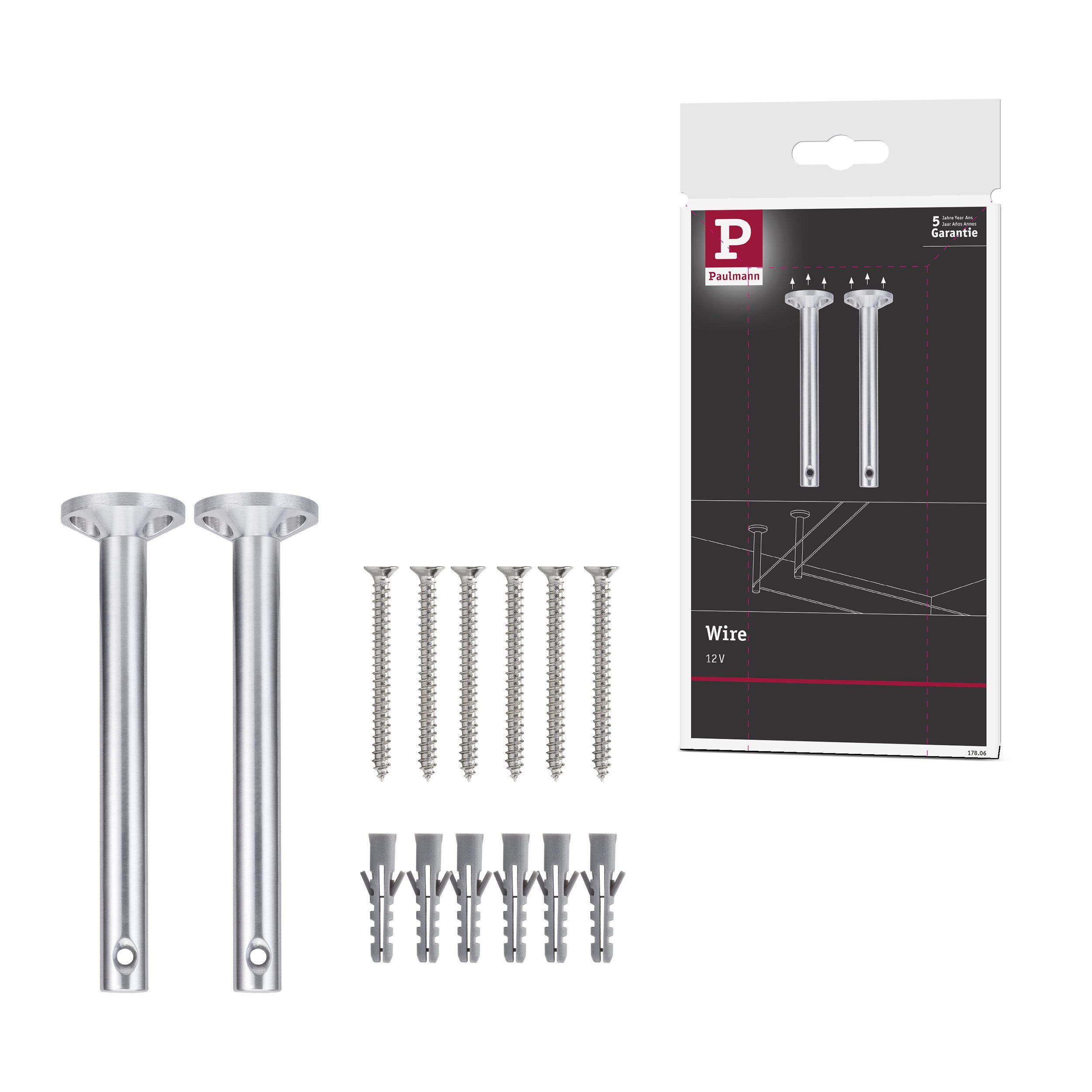 Paulmann Schienensystem-Sets Seilsystem Montageset Umlenker/Abhängung Chrom matt