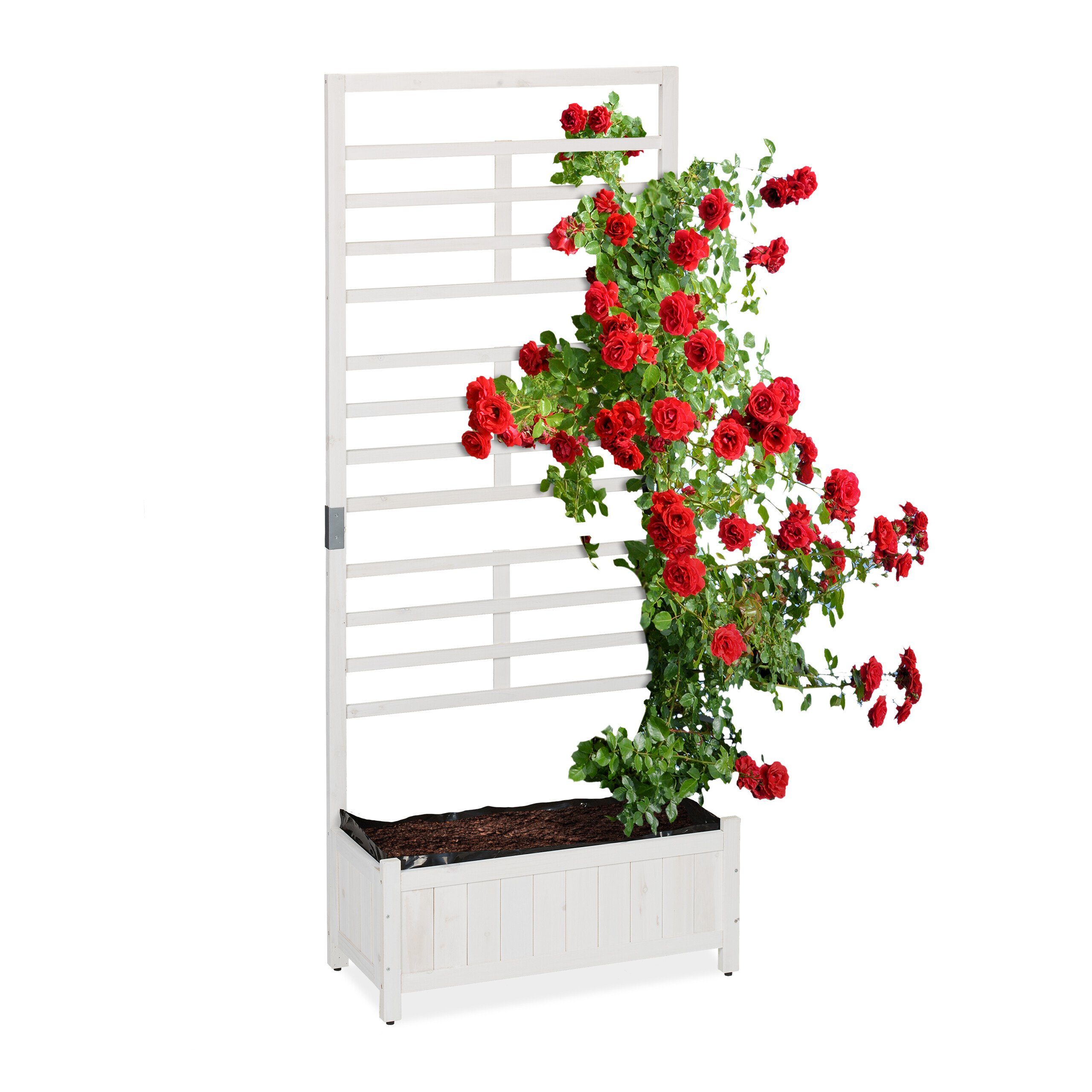 relaxdays Pflanzkübel Pflanzkasten mit Spalierwand in günstig online kaufen