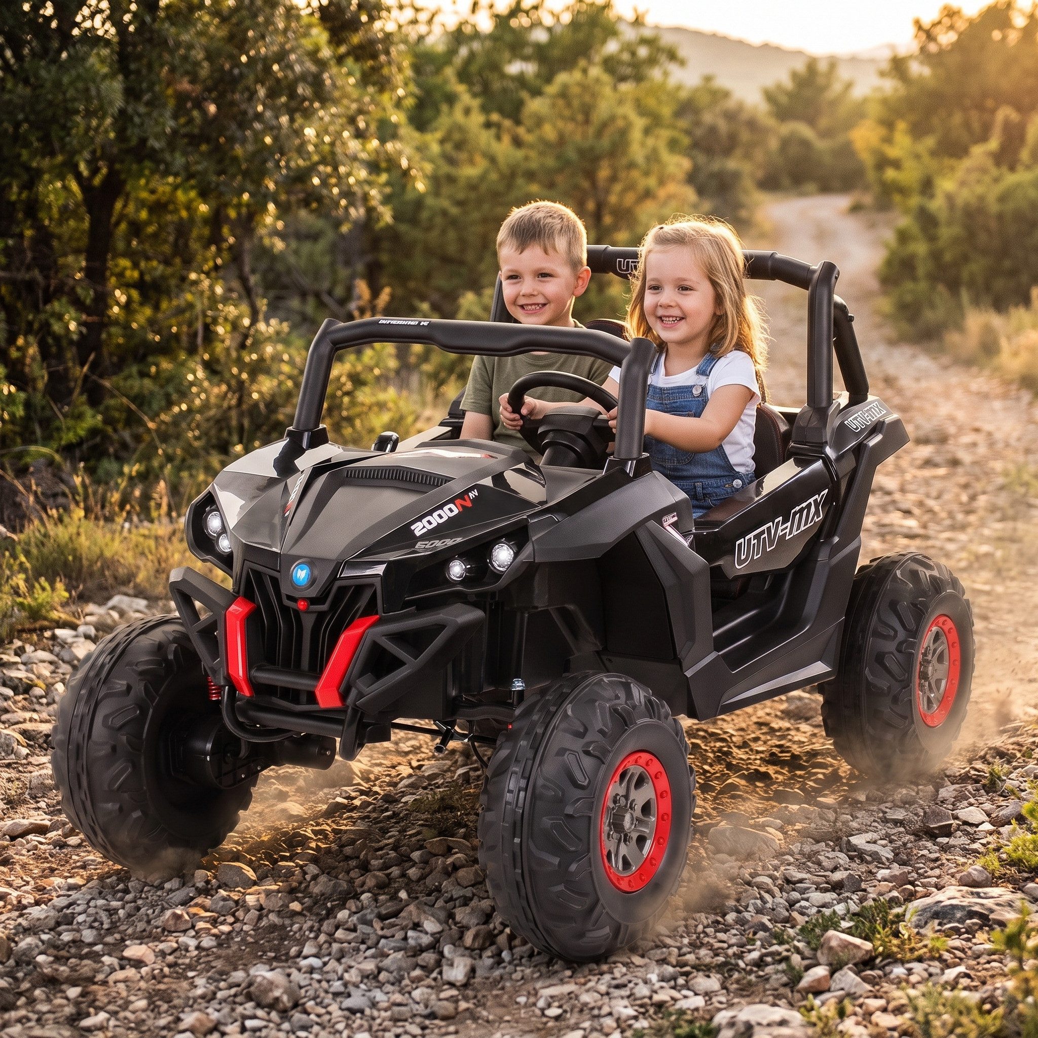 Actionbikes Motors Elektro-Kinderauto Elektroauto UTV Buggy MX, 4WD schaltbar; Motorsound; Fernbedienung; Bluetooth; MP3; USB; AUX