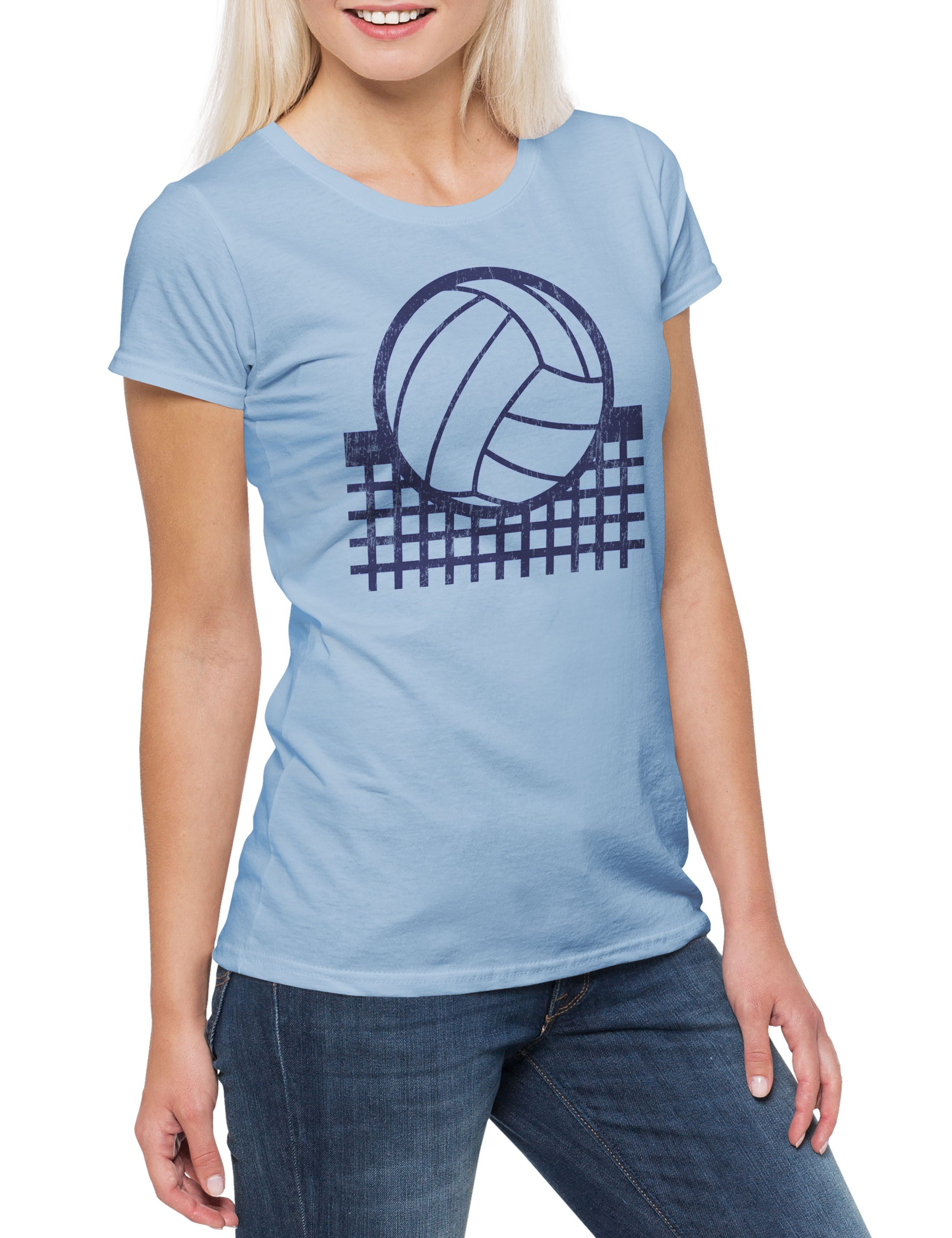 Urban Backwoods Print-Shirt Volleyball Net Damen T-Shirt Beach Player Sport Passion Love Addiction (1-tlg) Spielfeld Court Spieler Verein