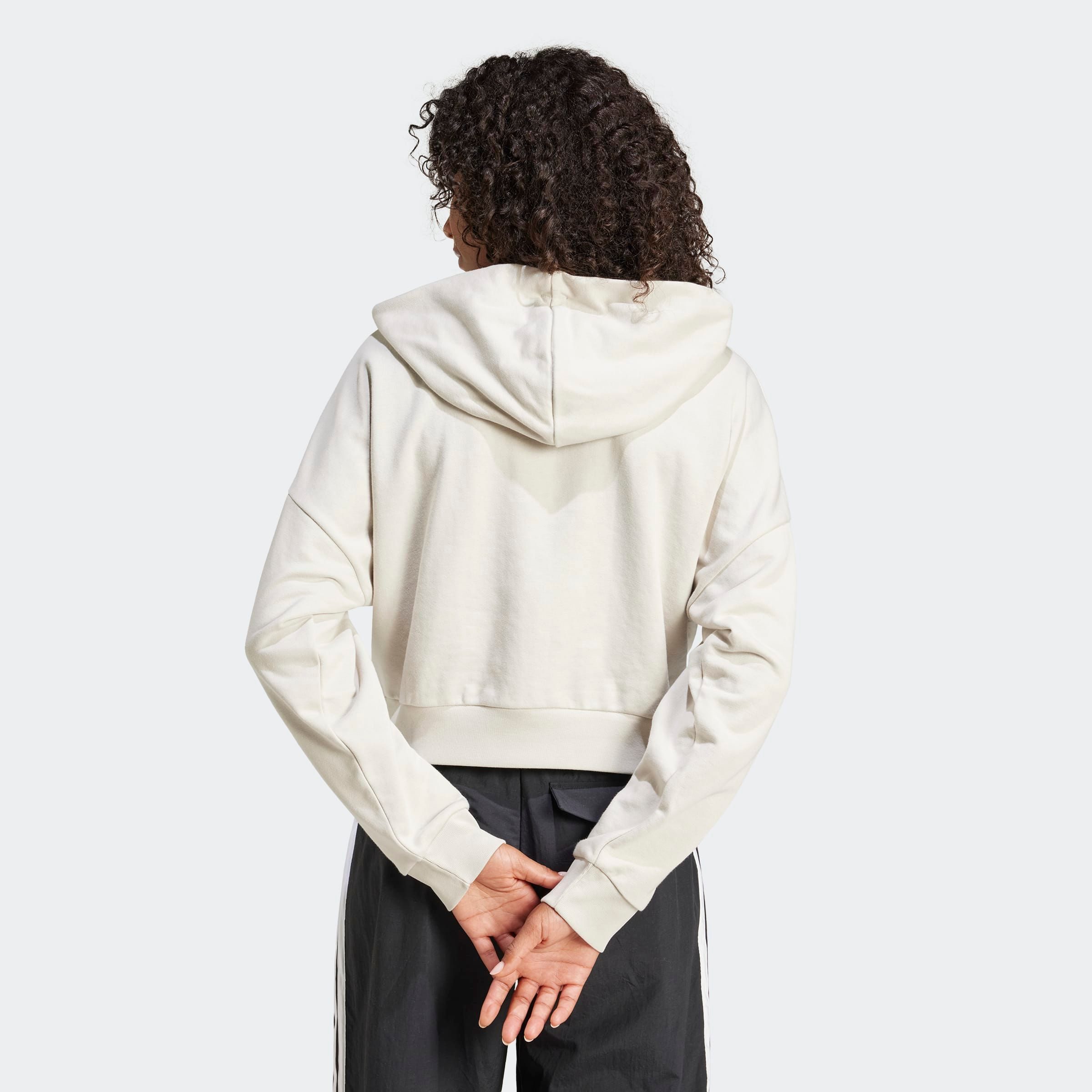 adidas Sportswear Kapuzensweatshirt ESSENTIALS 3-STREIFEN FRENCH TERRY QUARTER-ZIP HOODIE
