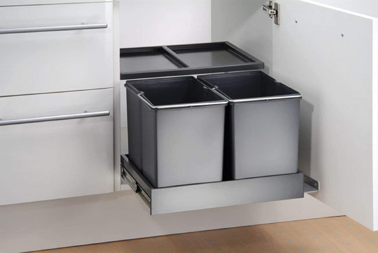 WESCO Mülltrennsystem Shorty Automatic 2 x 15 Liter Einbaumülleimer