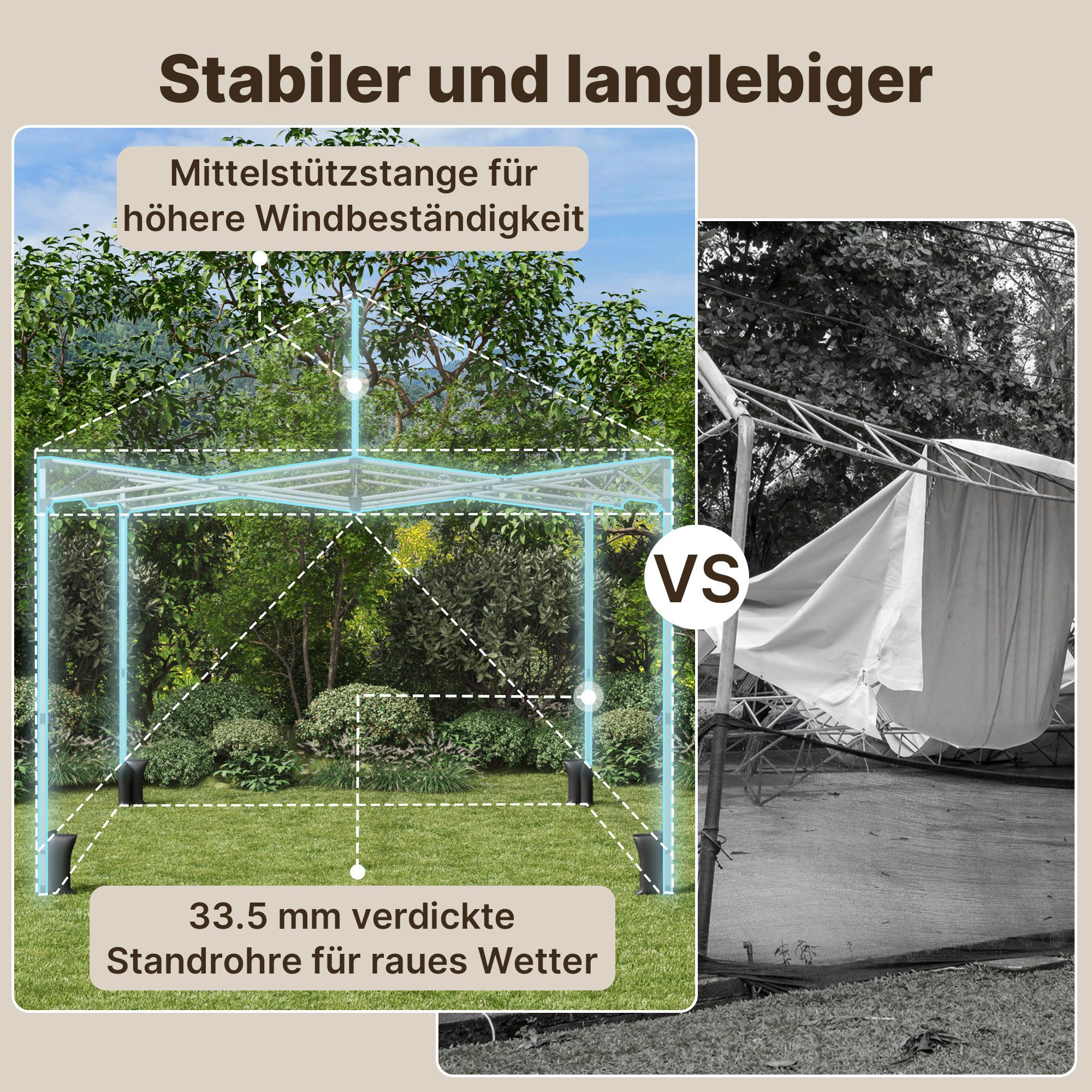 Bealife Pavillon Pavillon 3x3m Pop-Up Pavillon günstig online kaufen