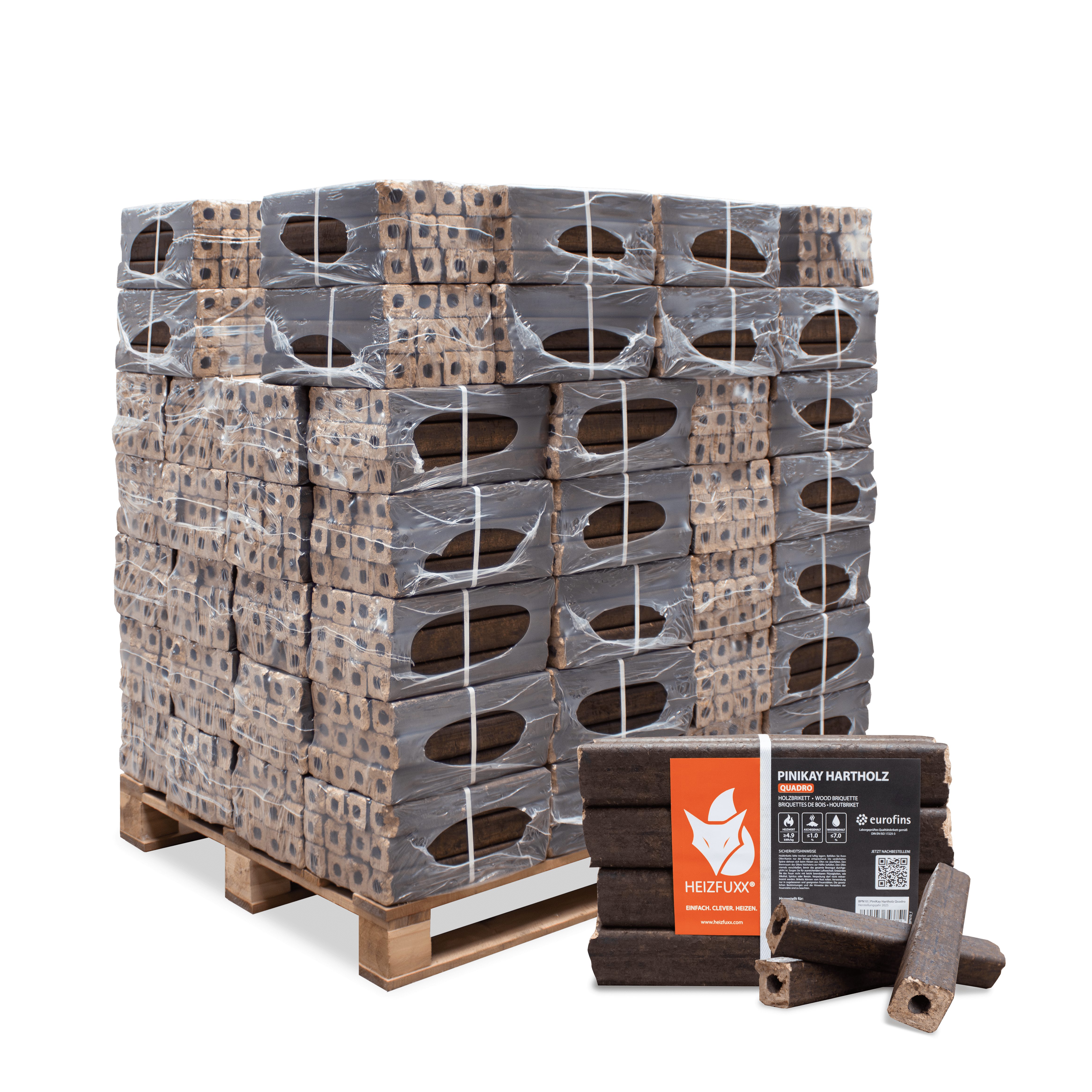 HEIZFUXX Holzbriketts, 960 kg, (Palette, 96-St)