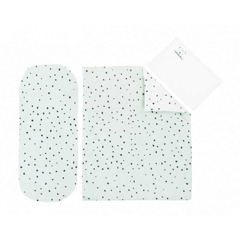 Kikkaboo Babybettwäsche Kinderwagen Bettwäsche-Set Bär, Baumwolle, 6 teilig, 6tlg Decke 80 x 60 Kissen 35 x 26 Laken