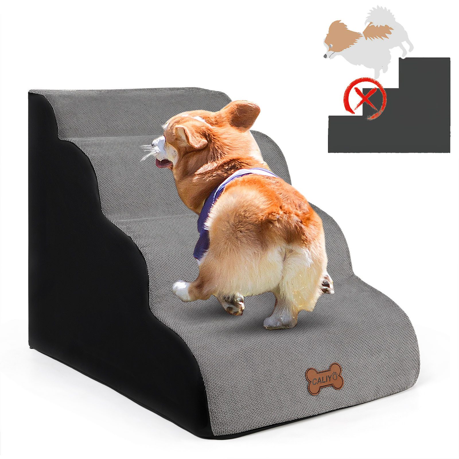CALIYO Hunderampe Hundetreppe 3 Schichten Haustiertreppe günstig online kaufen