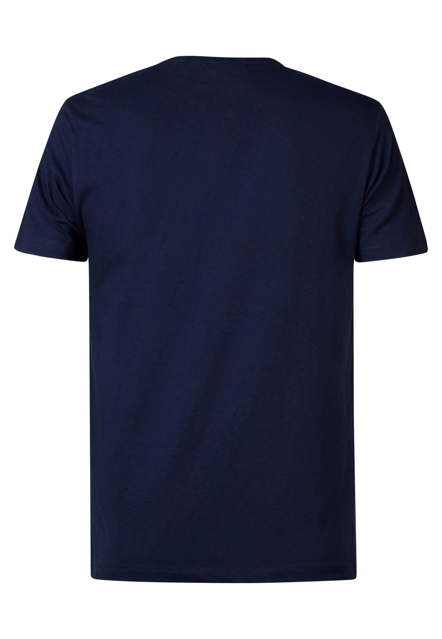T-Shirt Kurzarmshirt dunkelblau Print Petrol T-Shirt Photo Industries