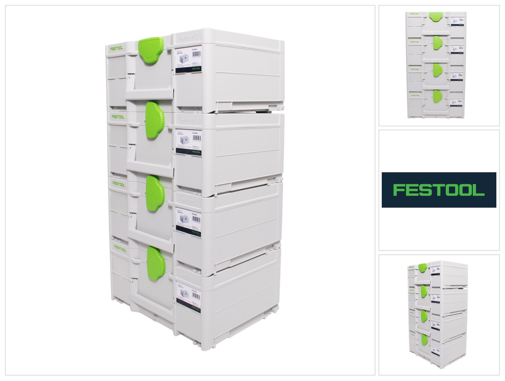 FESTOOL Werkzeugkoffer Systainer Set 4x SYS3 M 187 (4x 204842) 15,9 Liter 396x296x187mm