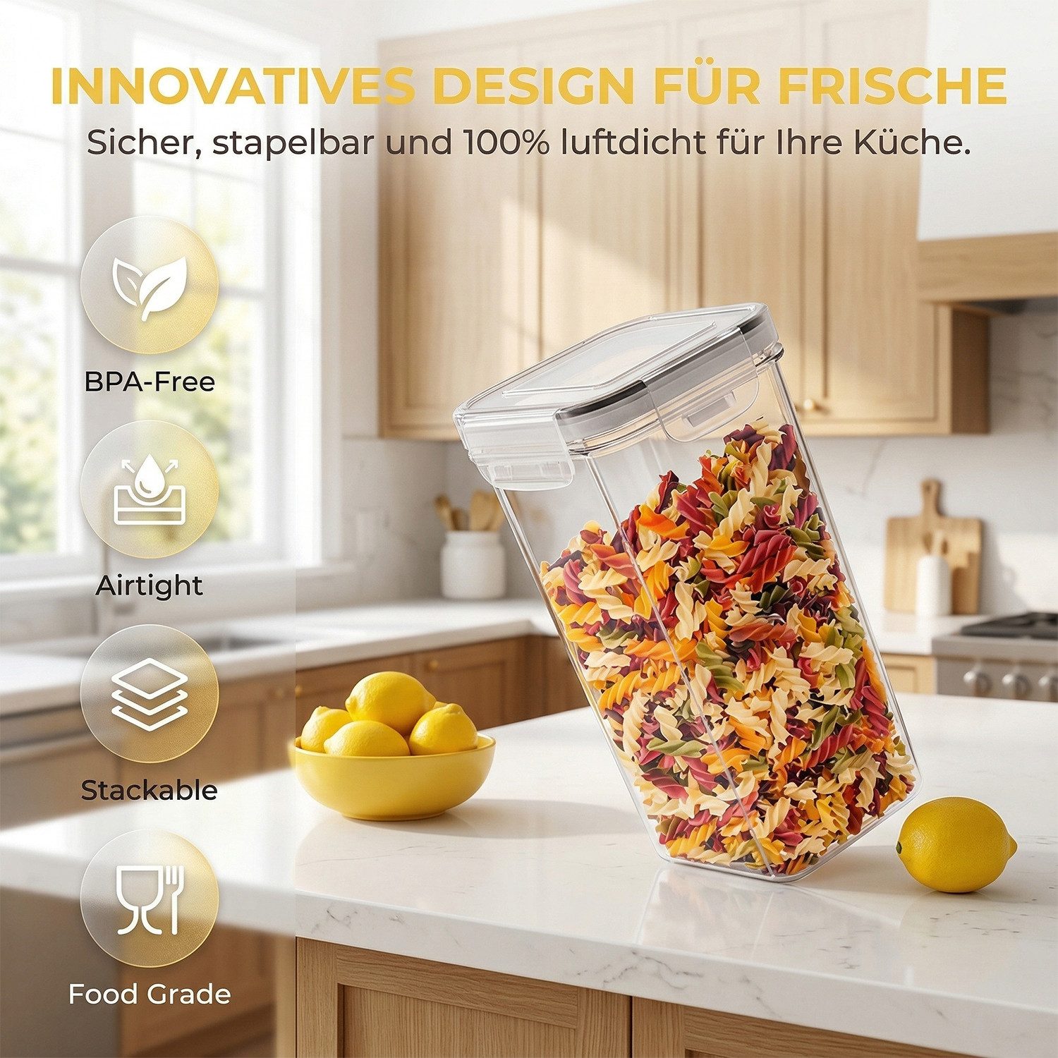 AKKEE Vorratsdose 24er Frischhaltedosen Set, Vorratsdosen mit Deckel Luftdicht Set, (24-tlg), BPA Frei