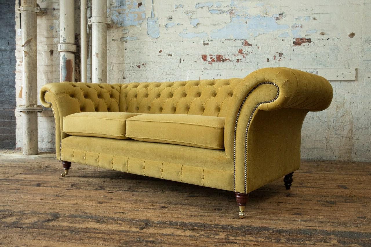 Xlmoebel Chesterfield-Sofa Elegantes Chesterfield Sofa aus hochwertigem Stoff oder Leder, Hergestellt in Europa