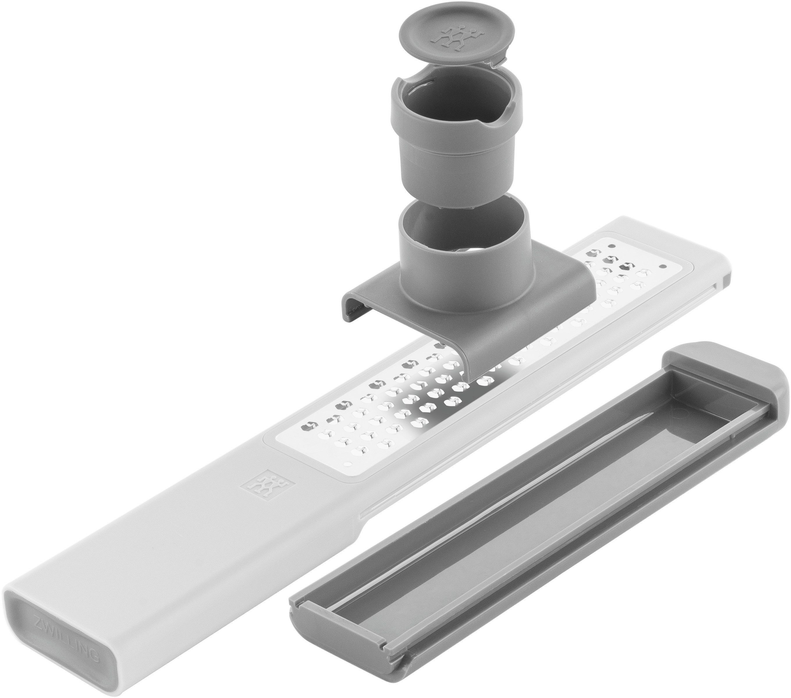 Zwilling Küchenreibe Feinreibe mit Zwei-Wege-Reibtechnologie, Edelstahl 18/10, (1-St), 3-in-1-Multifunktionsreibe, mit Auffangbehälter und Fingerschutz – Bild 4 von 5