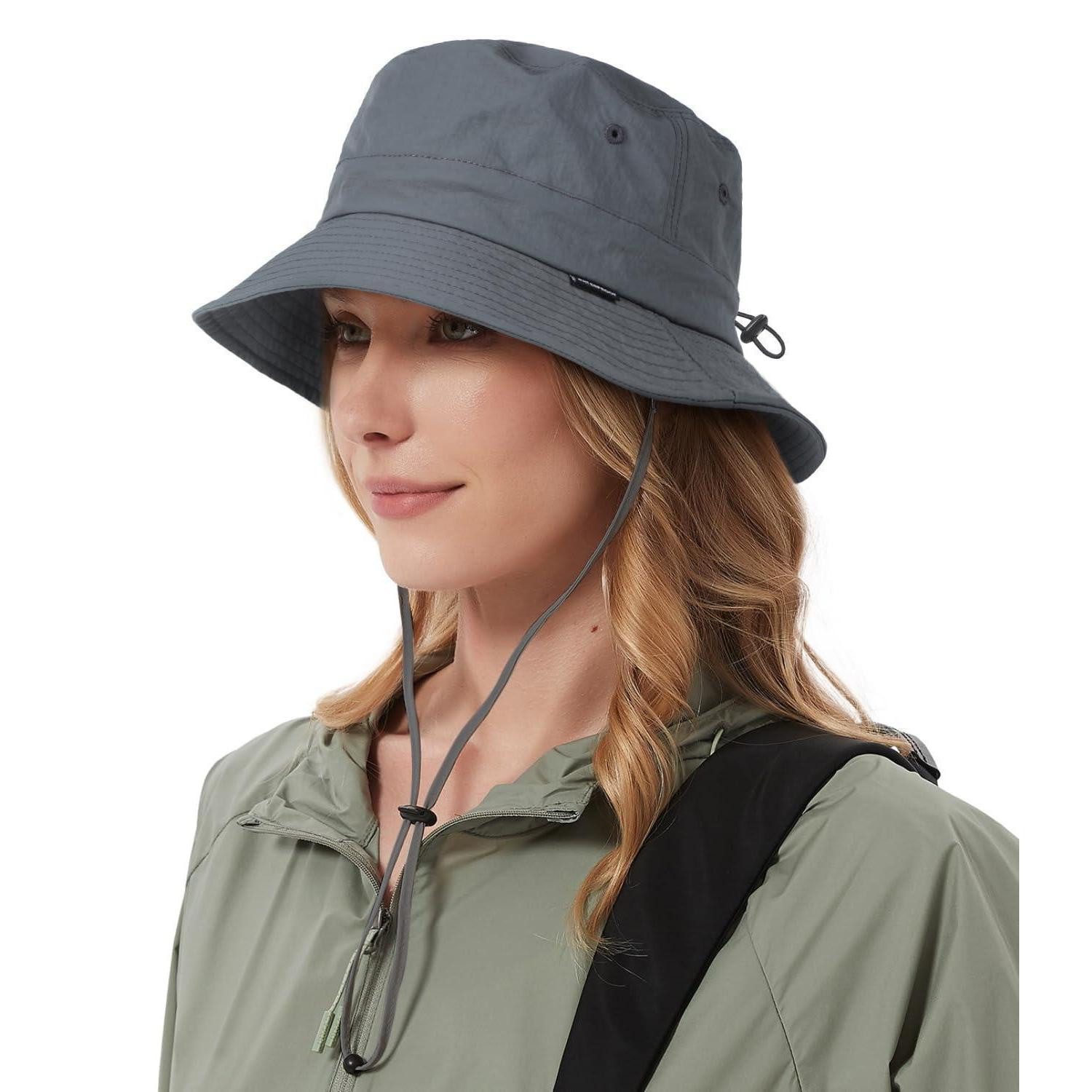 LuxusKollektion Regenhut Regenhut Eimerhut Herren Damen Sonnenhut UV Schutz Einheitsgröße Grau
