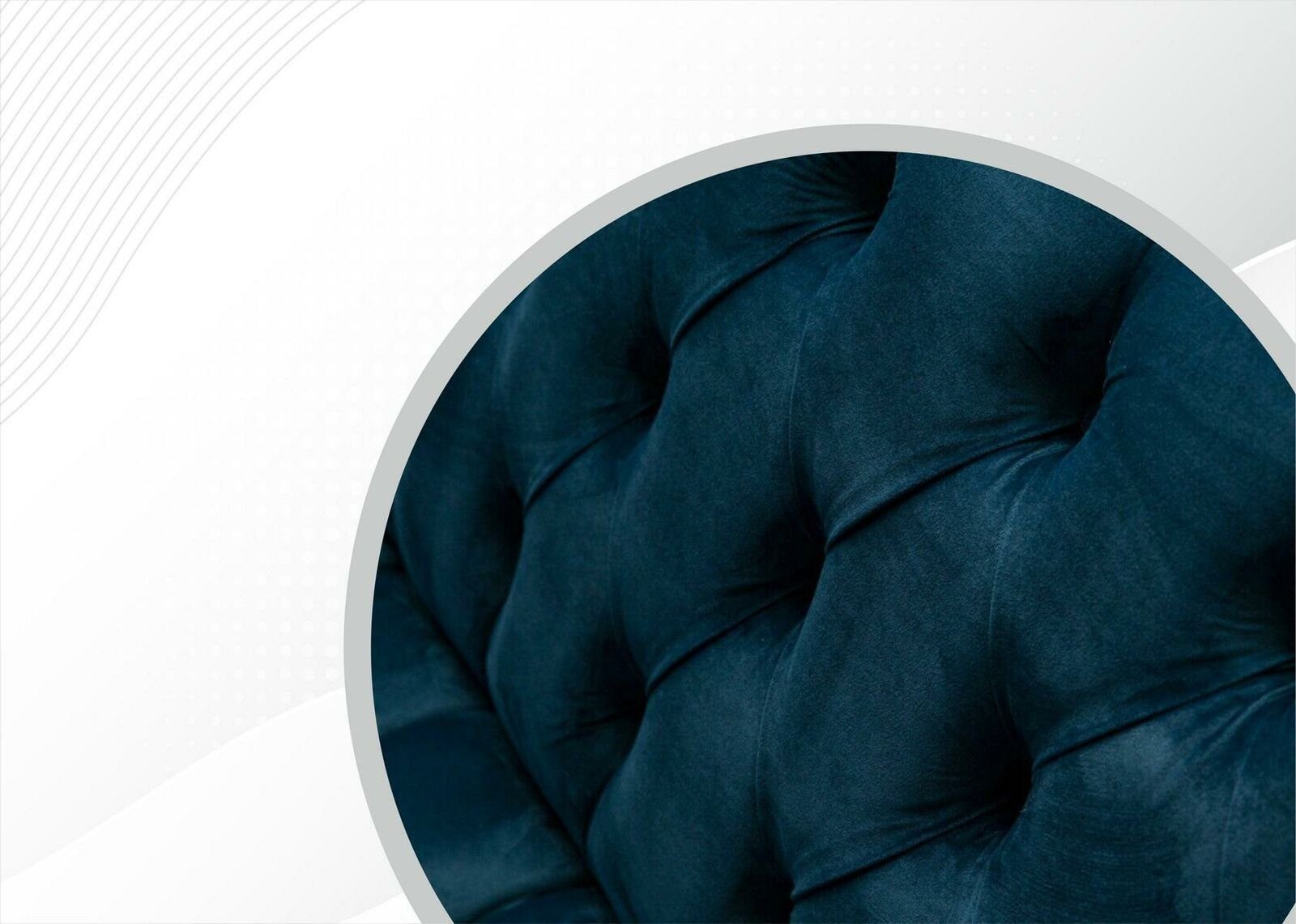 Luxus Wohnzimmer Chesterfield Polster Design Textil Couchen Neu Sofa Chesterfield-Sofa, Blau Sofas JVmoebel