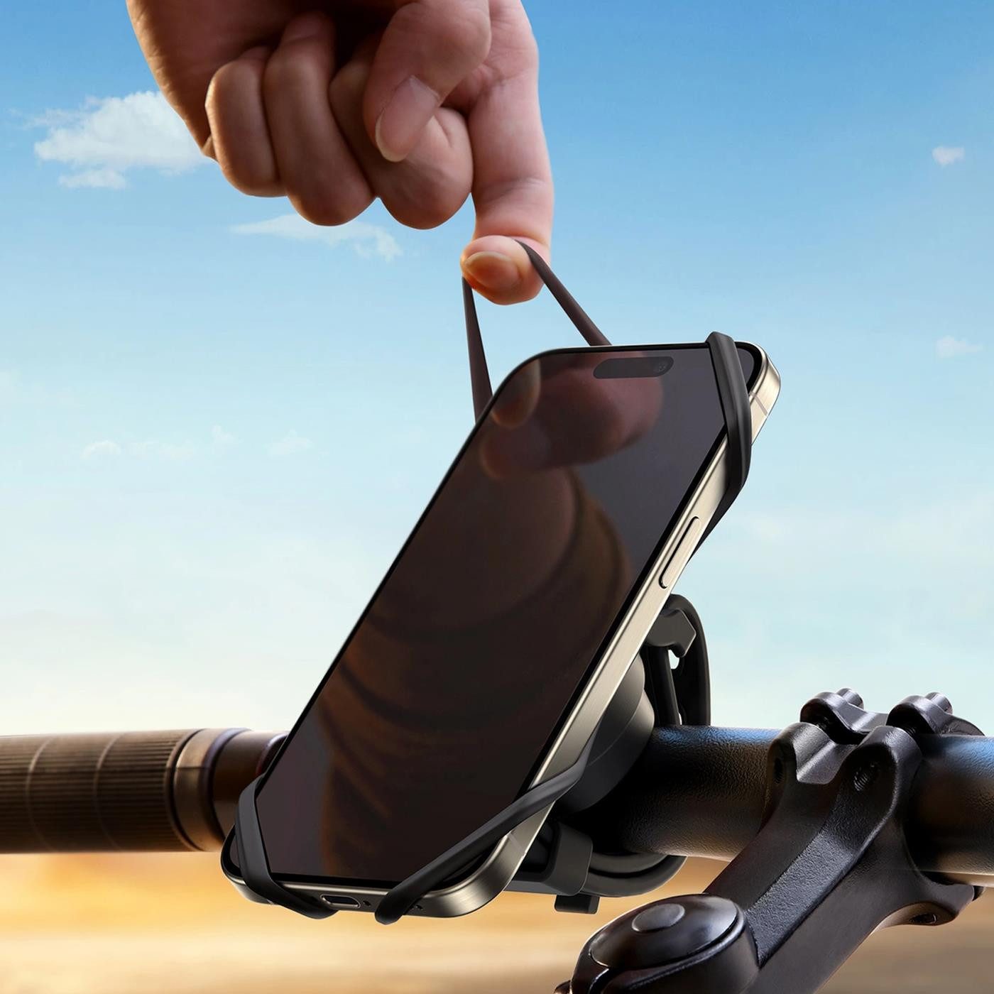 JOYROOM Mobile Phone Holder, Bicycle Mount, Handlebar Rubber Holder (up to 7 inches, Mobile Phone Bicycle Handlebar Mount, Smartphone Holder, Motorcycle Scooter)