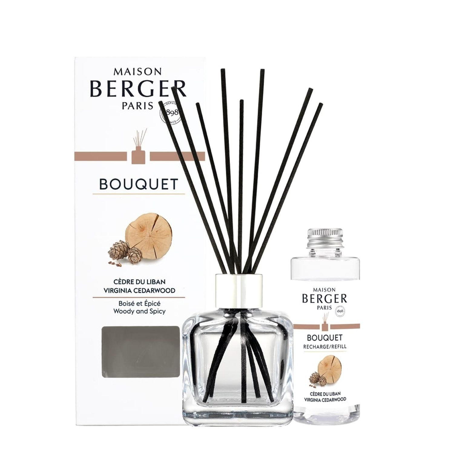 MAISON BERGER PARIS Raumduft Bouquet mit Nachfüller Zedernholz aus dem Libanon 100 ml