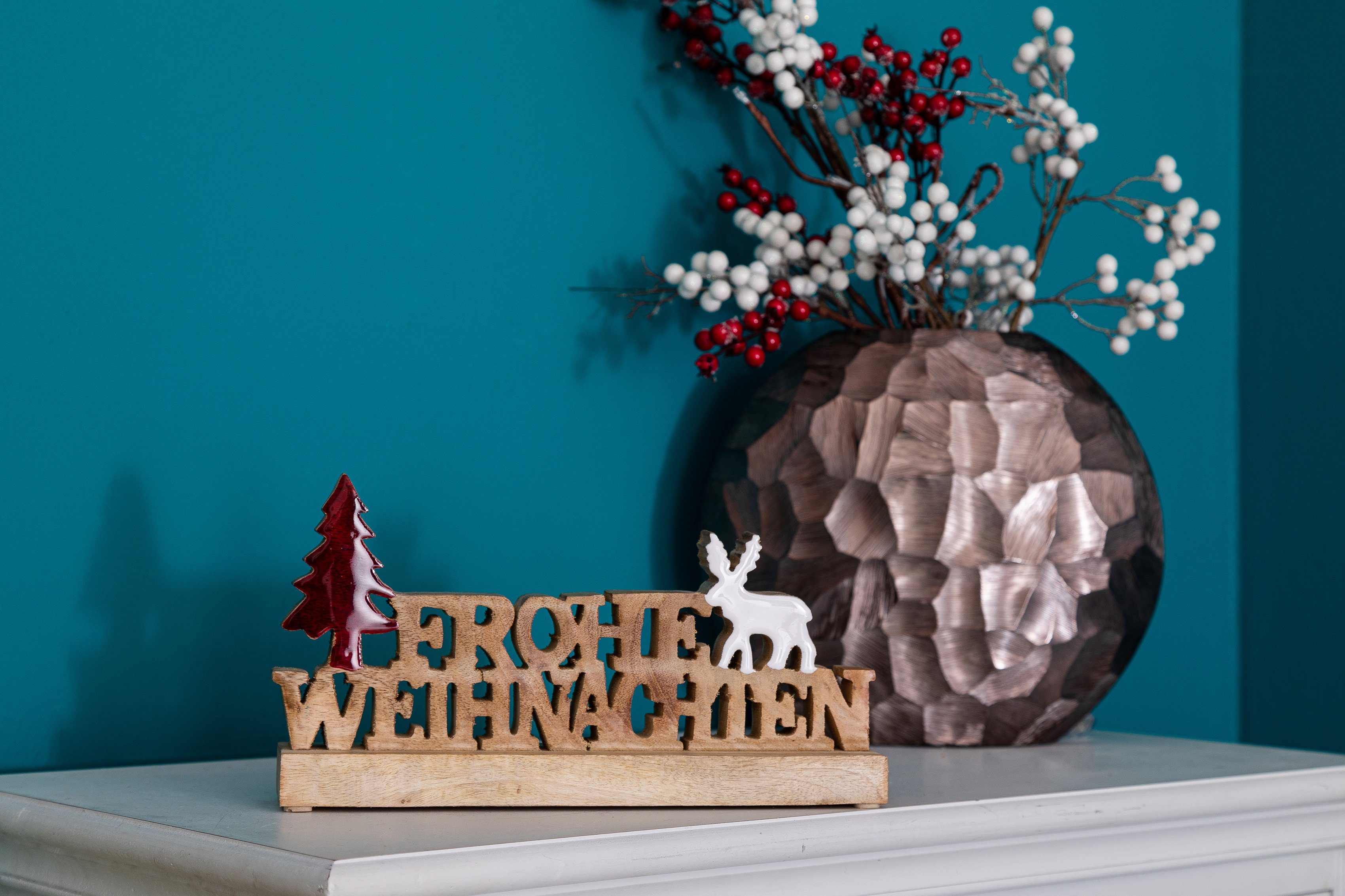 Home affaire Deko-Schriftzug Weihnachtsdeko (1 Holz, 16 cm "Frohe Weihnachten", Höhe St), aus ca