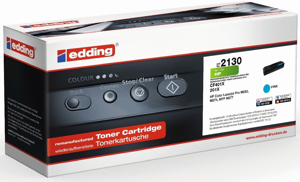 edding Tonerpatrone Tonerkartusche kompatibel mit HP CF401X cyan