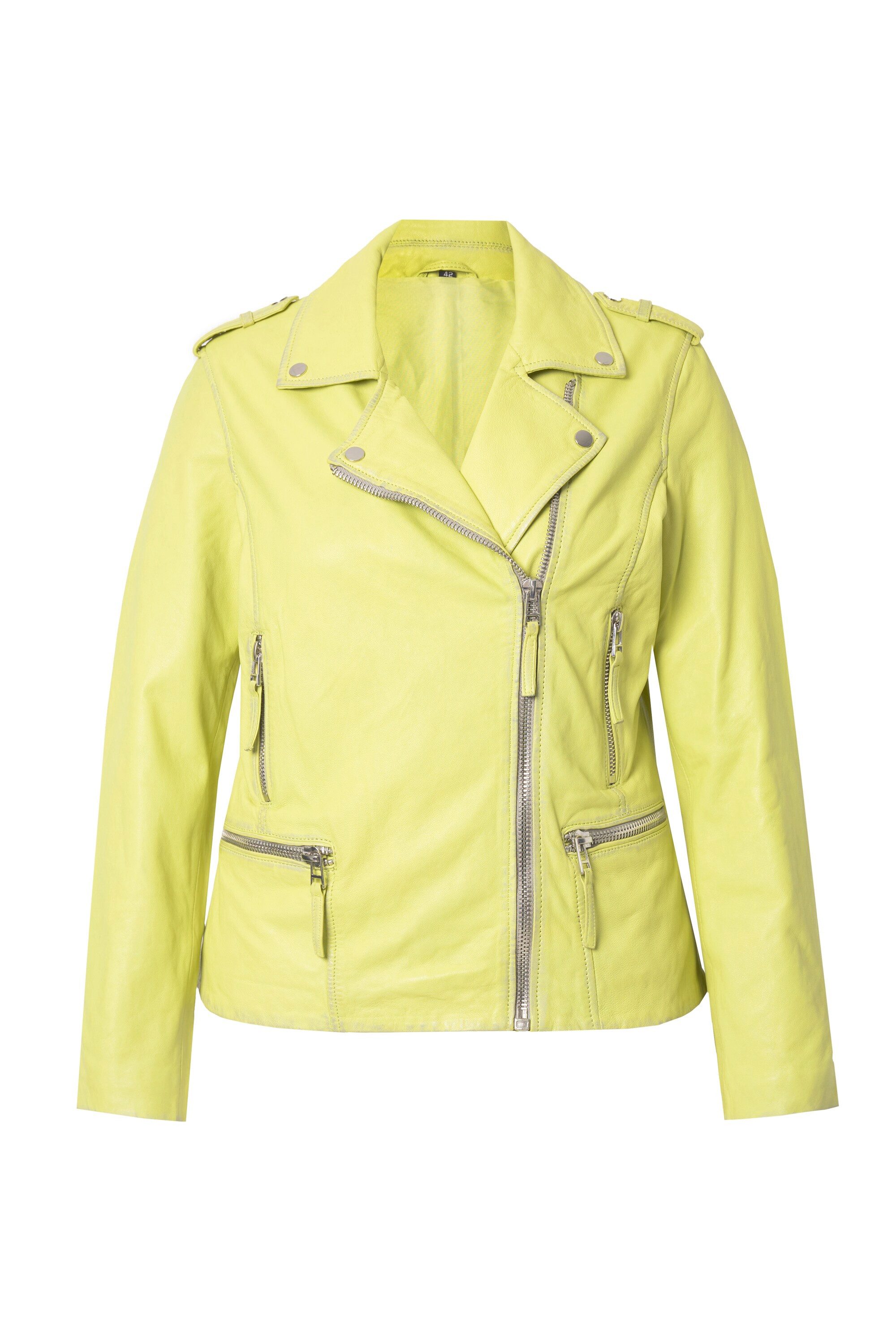 Angel of Style Lederjacke Leder-Bikerjacke echtes Leder Farbe Langarm