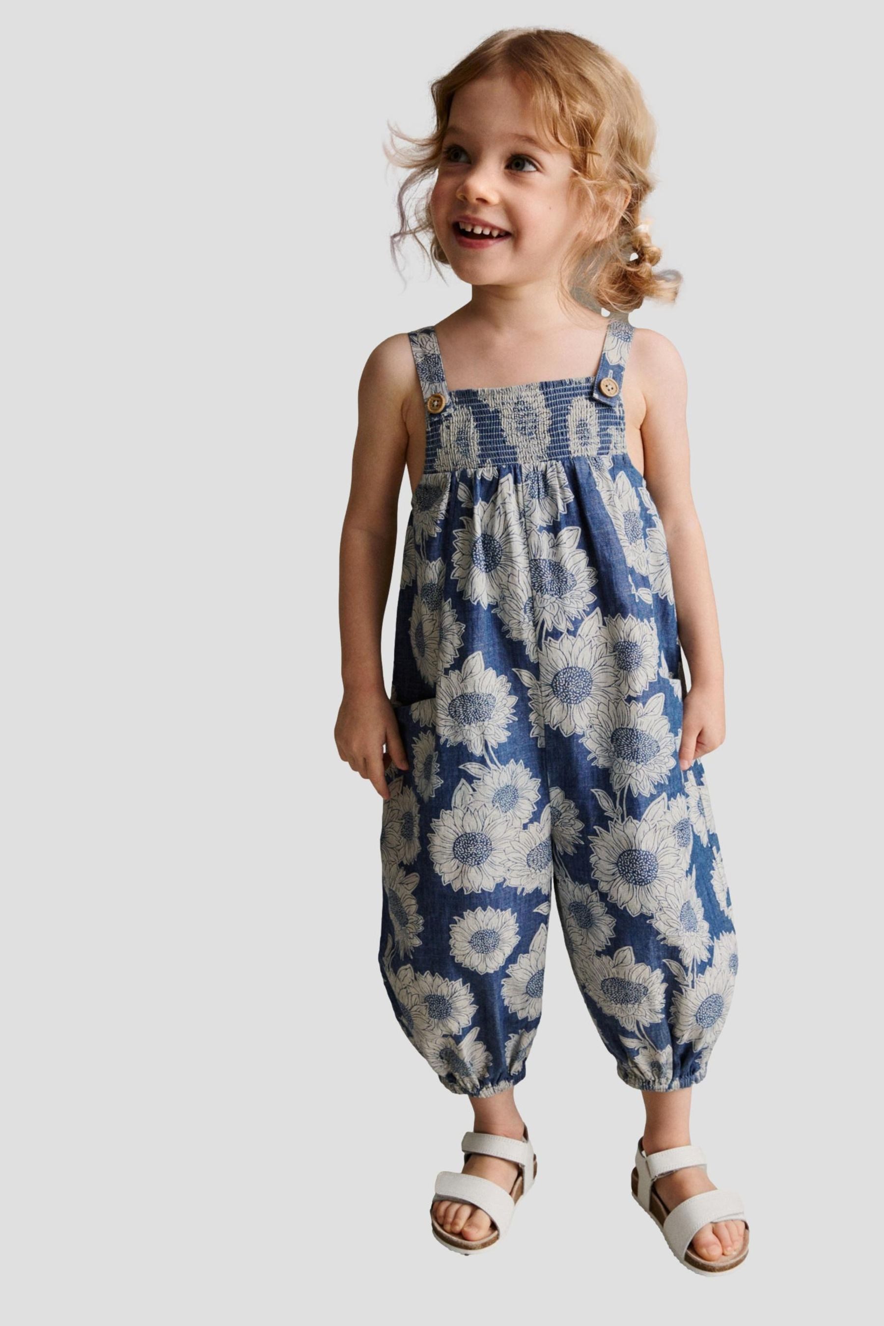 Next Jumpsuit Playsuit mit Sonnenblumen-Print (1-tlg)