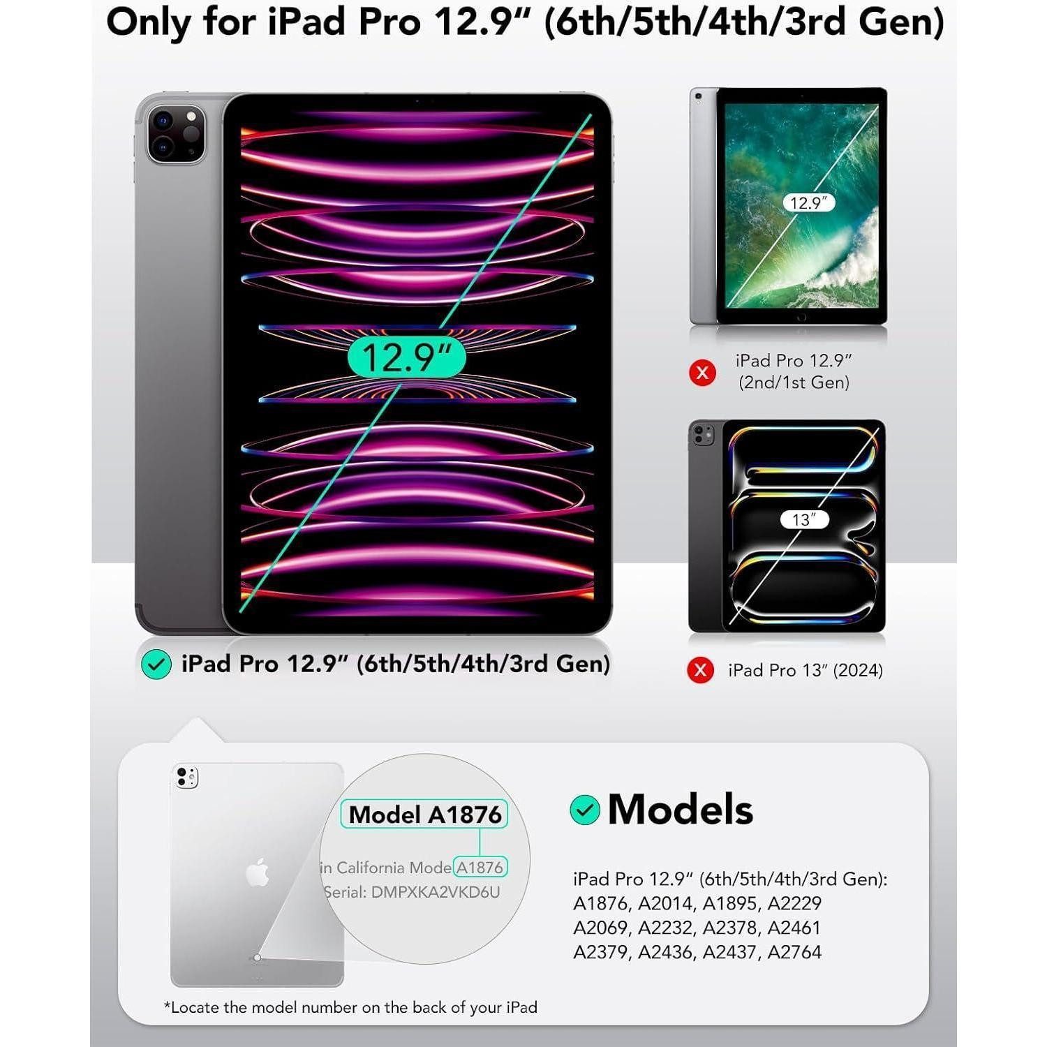 LuxusKollektion Schutzfolie iPad Pro 12.9 Schutzfolie Paper-Feel Magnet, Matte Folie 1 Stück