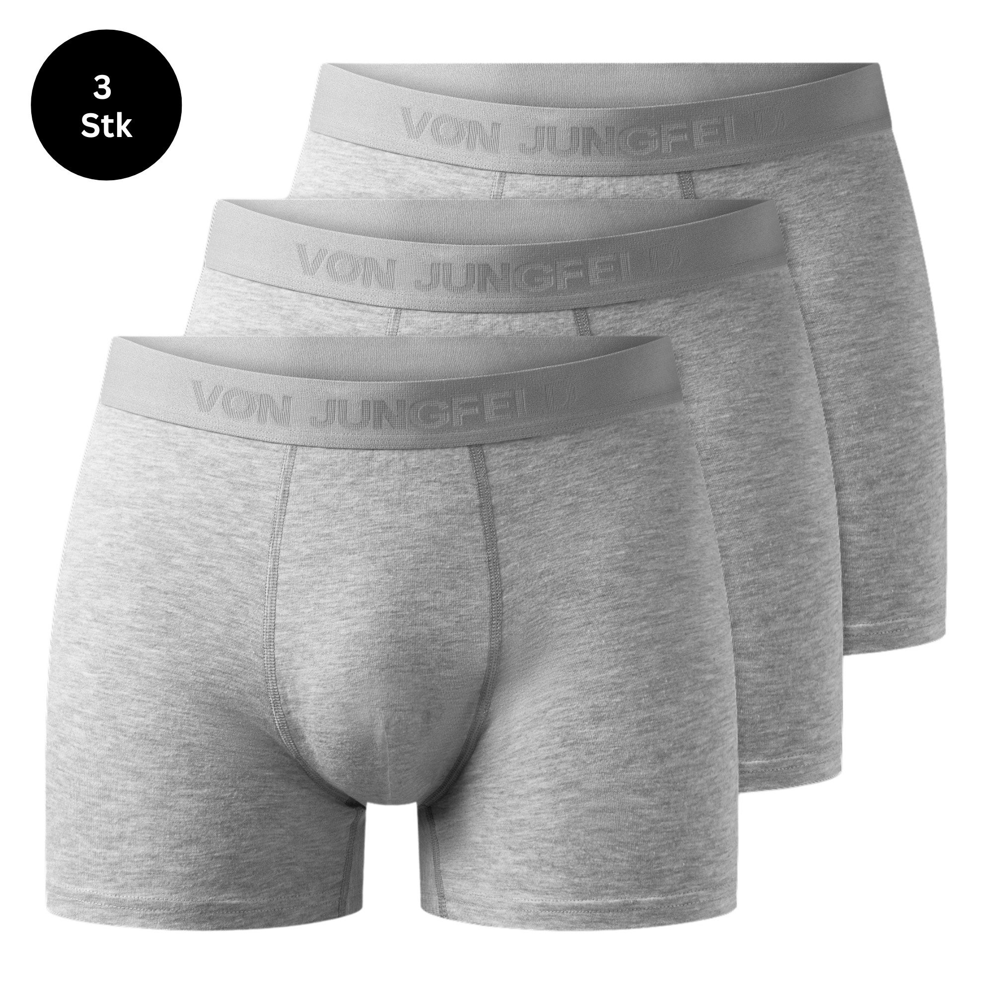 von Jungfeld Boxershorts BRIEFS Bio-Baumwolle S-XL Herren (3-St., 3er-Pack) Eng anliegende Boxershorts ohne kratzendes Etikett