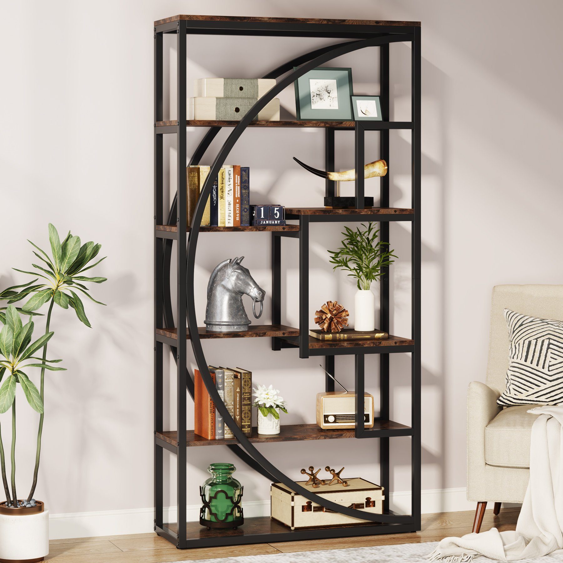 Tribesigns Regal Standregal Industrielles 5-stöckiges Bücherregal, günstig online kaufen