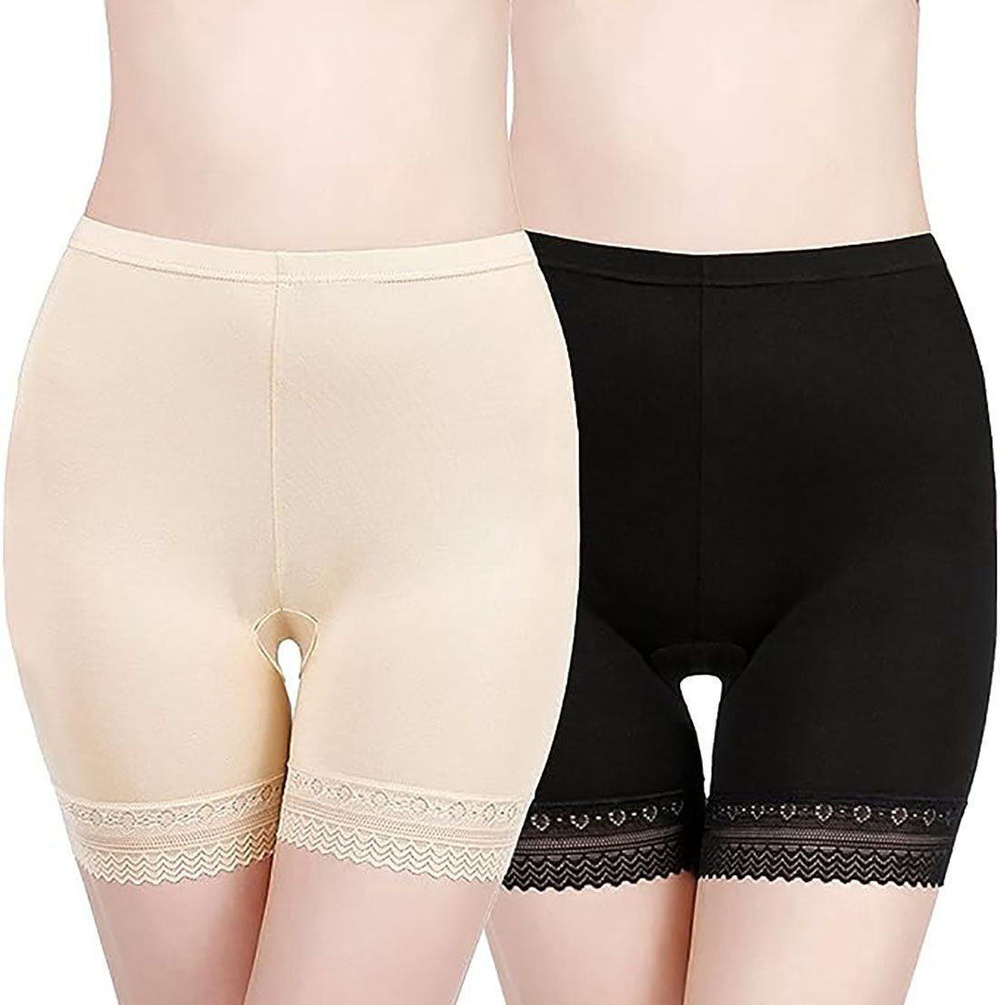 CTGtree Yogashorts 2 Stück Baumwolle Panties Unterhosen Mädchen Damen Slipshorts