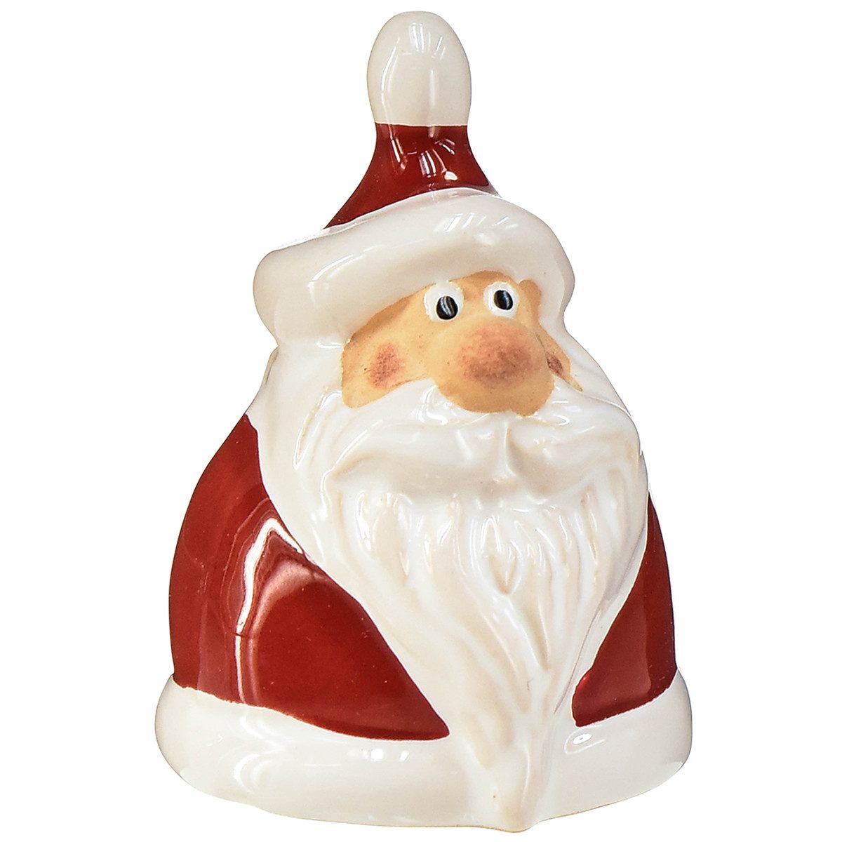 Viana Weihnachtsmann Keramik Weihnachtsmann Figur Set Rot-Weiß 6,4cm – 6er, 6 Stück