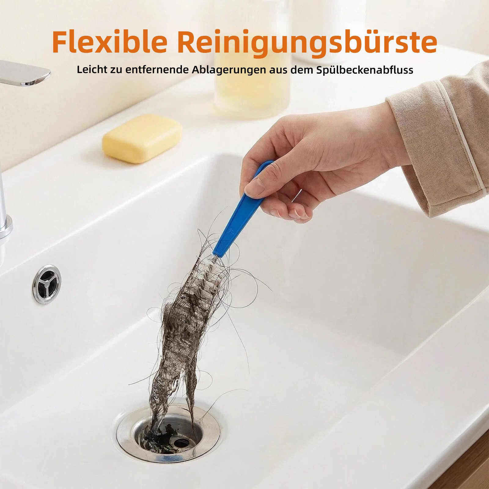 Heyork Rohrreinigungsspirale 4 Stück Abflussreiniger Spirale Verstopfungsentferner für Kanalisation