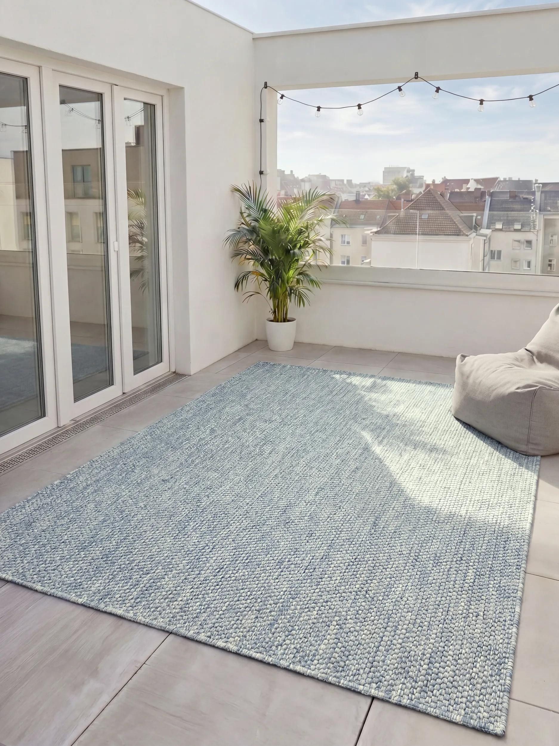 benuta Outdoorteppich Iowa, rechteckig, Höhe: 5 mm, Outdoor Teppich Garten, Terrasse, Balkon, Küchenteppich, Wetterfest