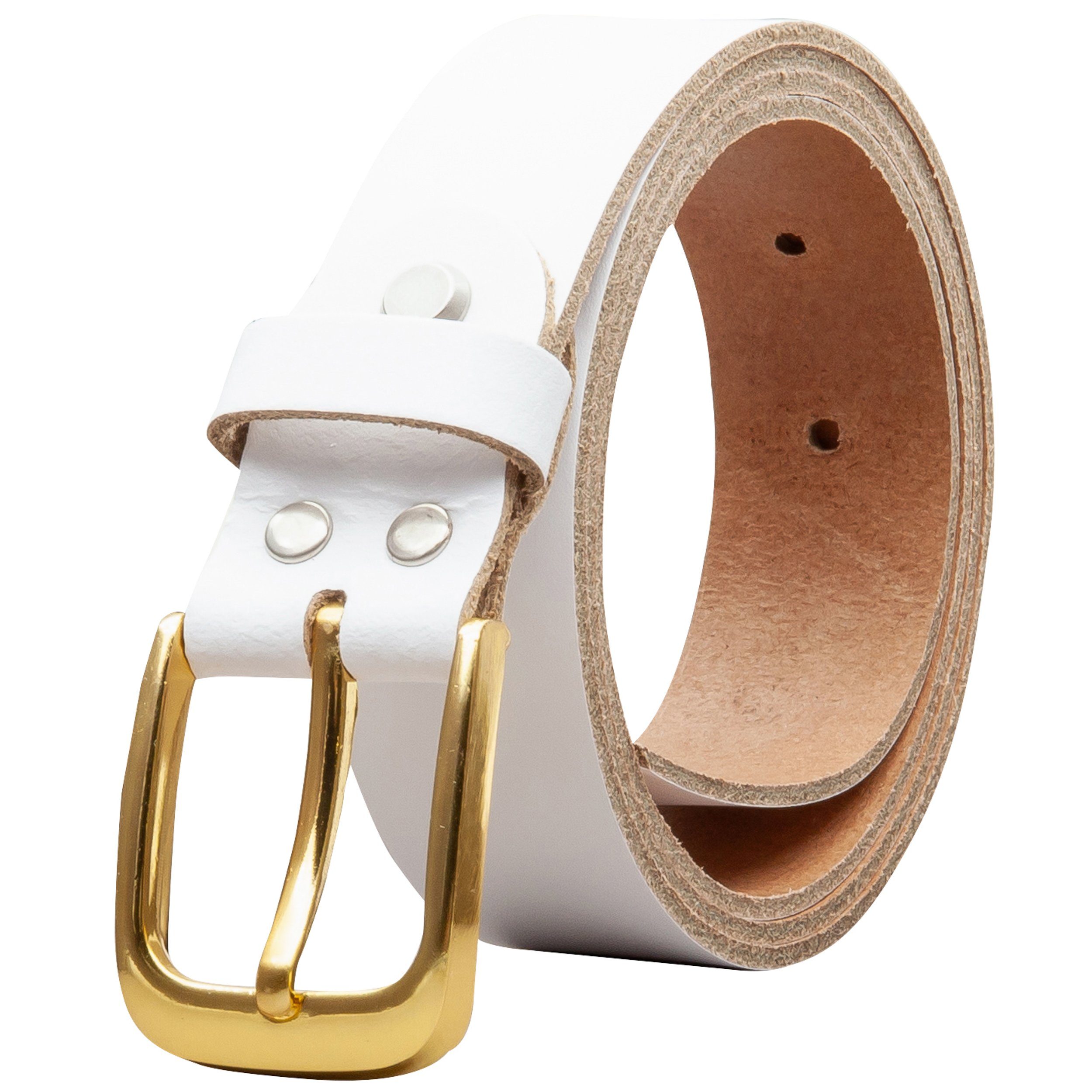 COLOGNEBELT Ledergürtel OM316-SL-Weiss MADE IN GERMANY, Weiss Kürzbar, 100 günstig online kaufen