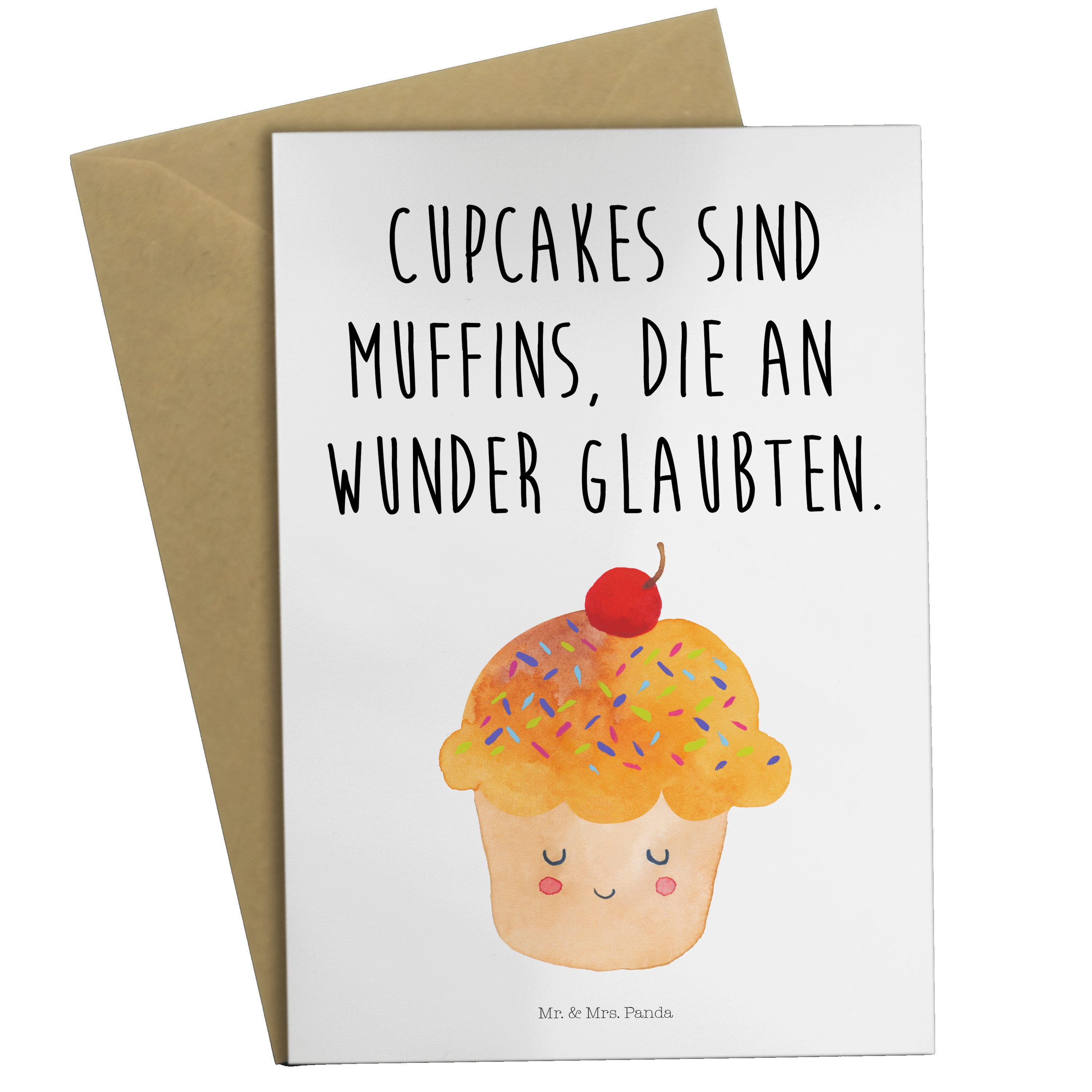 & Backen Muffin Weiß Mrs. Cupcake Geschenk, Grußkarte - Geschenk, Einladungskarte, Mr. - Panda