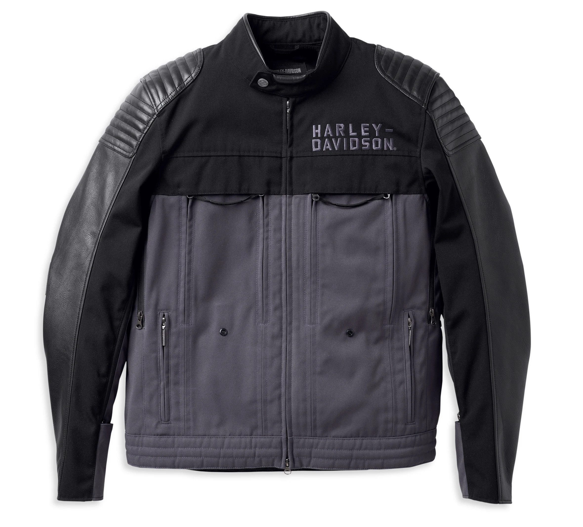 HARLEY-DAVIDSON Motorradjacke Herren Sheridan Switchback Lite Mixed Media Riding Abriebfest Protektorentaschen an Schultern, Ellbogen und Rücken.
