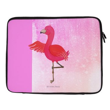 Mr. & Mrs. Panda Laptop-Hülle Flamingo Yoga - Aquarell Pink - Geschenk, Baum, Achtsamkeit, Laptop