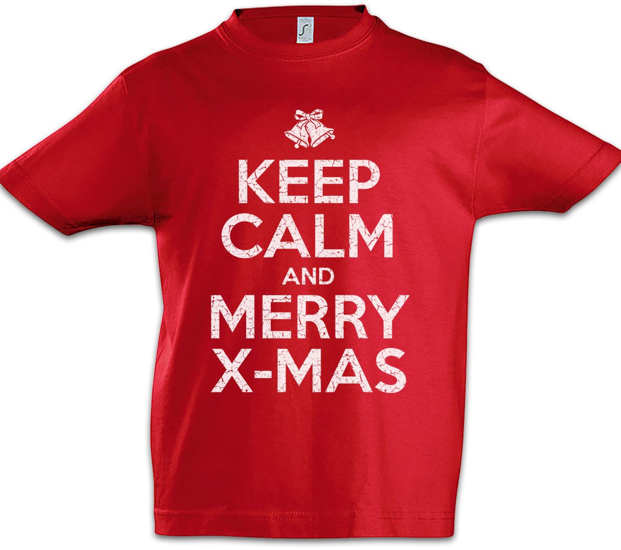 Print-Shirt Keep Calm And Merry X-Mas Kinder T-Shirt Let it Snow White Cristmas