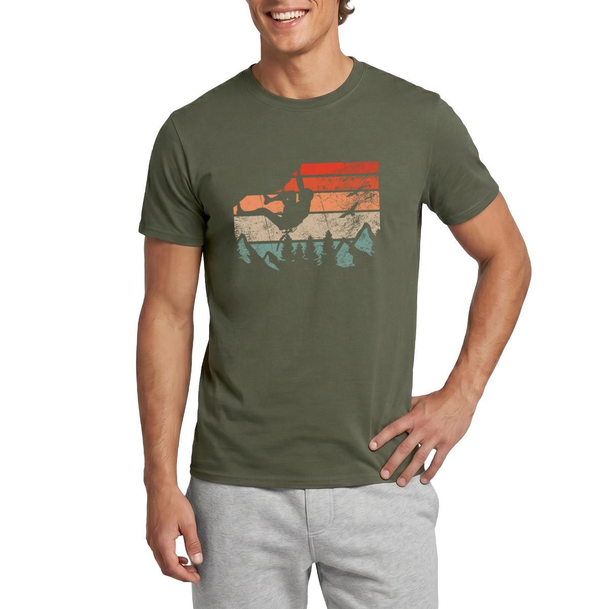 Spreadshirt T-Shirt Bouldern Klettern Berge Retro Vintage Kletter Shirt Männer T-Shirt (1-tlg)