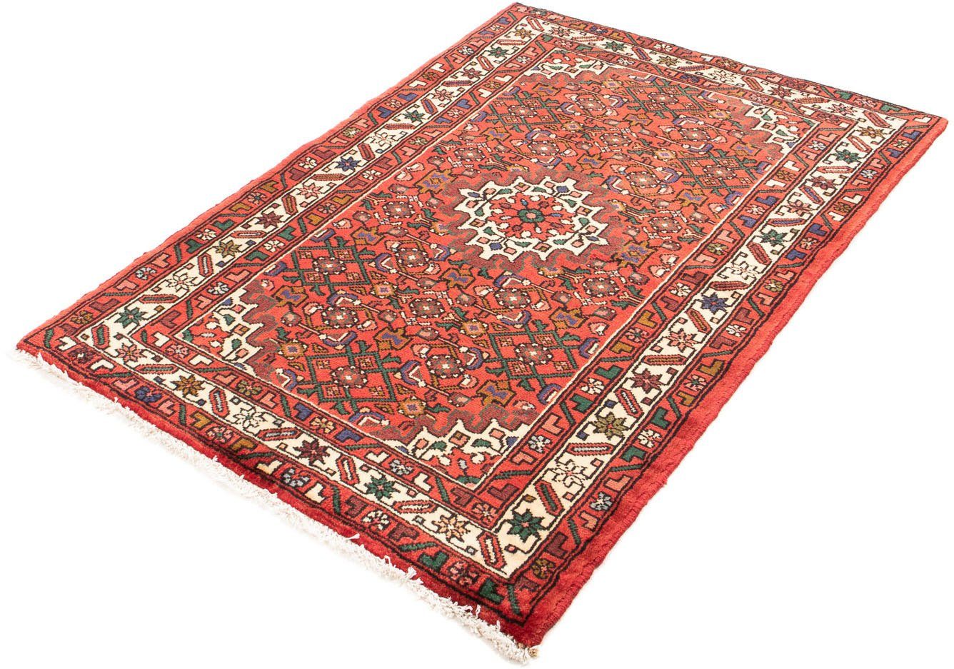 Orientteppich Perser - Nomadic - 147 x 102 cm - rot, morgenland, rechteckig, Höhe: 10 mm, Wohnzimmer, Handgeknüpft, Einzelstück mit Zertifikat