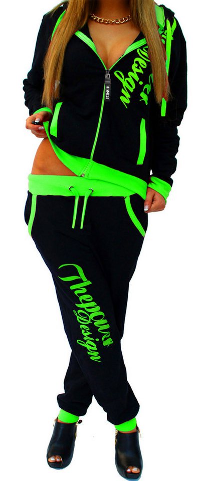 RMK Jogginganzug Damen Sportanzug The Power Design (Set), Trainingsanzug Freizeitanzug Fitness mit Kapuze