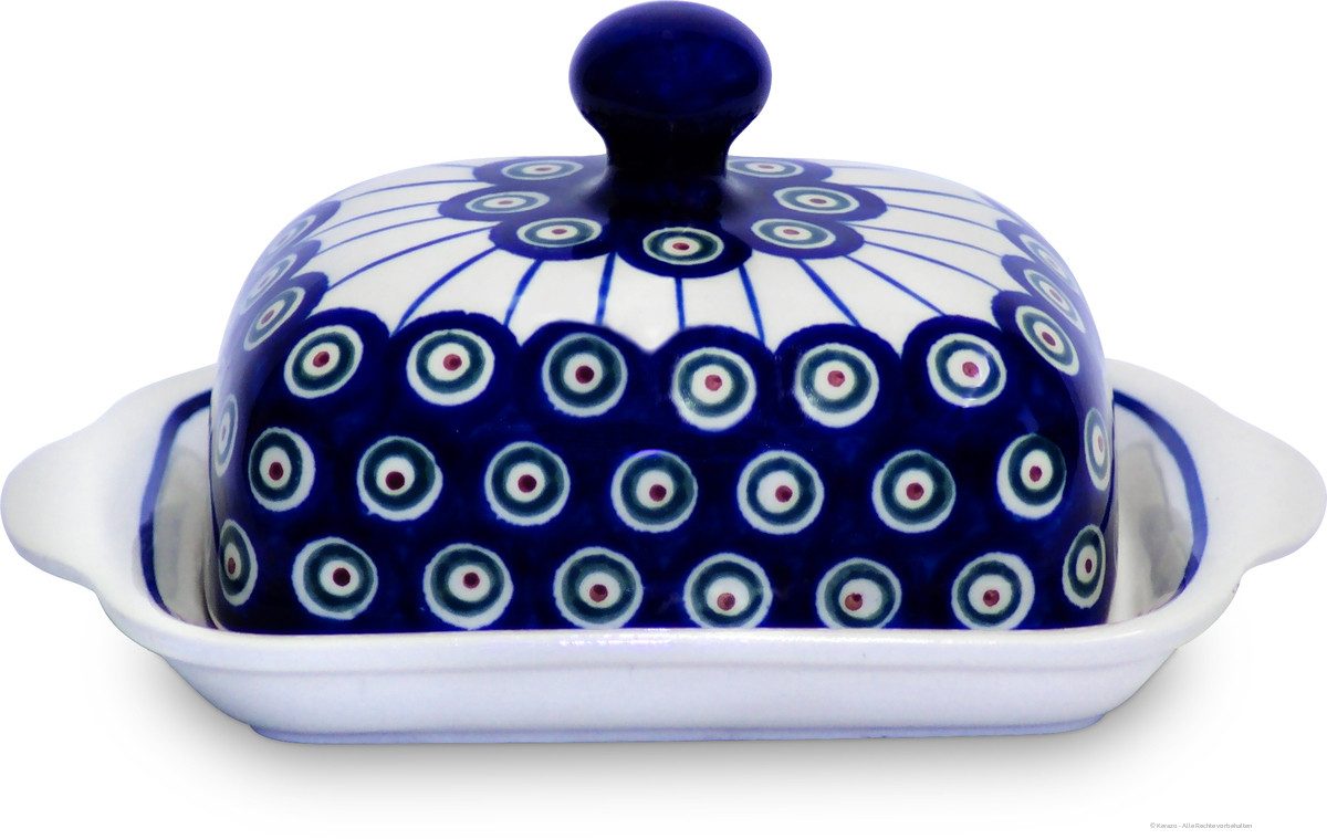 Bunzlauer Keramik Butterdose Bunzlauer Keramik Butterdose eckig für 250g (1 Stück Butter) Dekor 8, Keramik