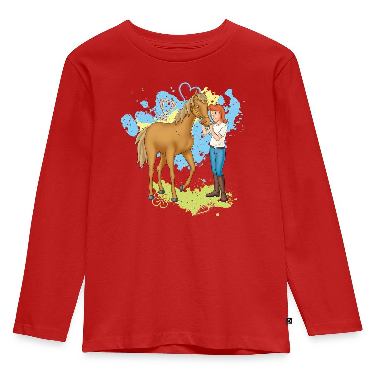 Spreadshirt T-Shirt Bibi Und Tina Pferd Amadeus Kinder Premium Langarmshirt (1-tlg)