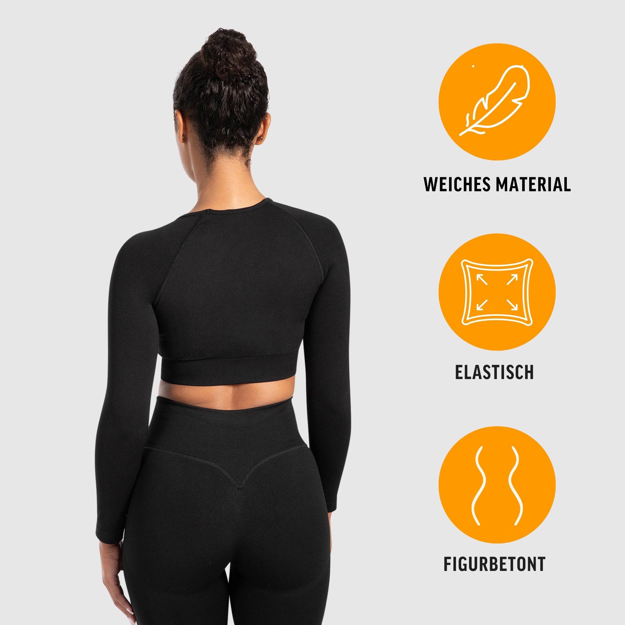 Smilodox Longsleeve Maysa, Crop Shirt Langarmshirt Shaped Fit Gym, Yoga & A günstig online kaufen