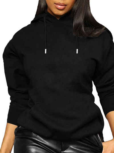 RMK Kapuzenpullover Damen Hoodie Pullover mit Kapuze Sweater Langarmshirt