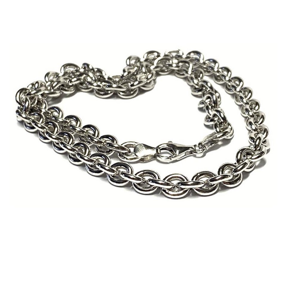 Edelschmiede925 Silberkette Halskette 925/- Sterling Silber rhod massiv  glanz schwer Rundanker