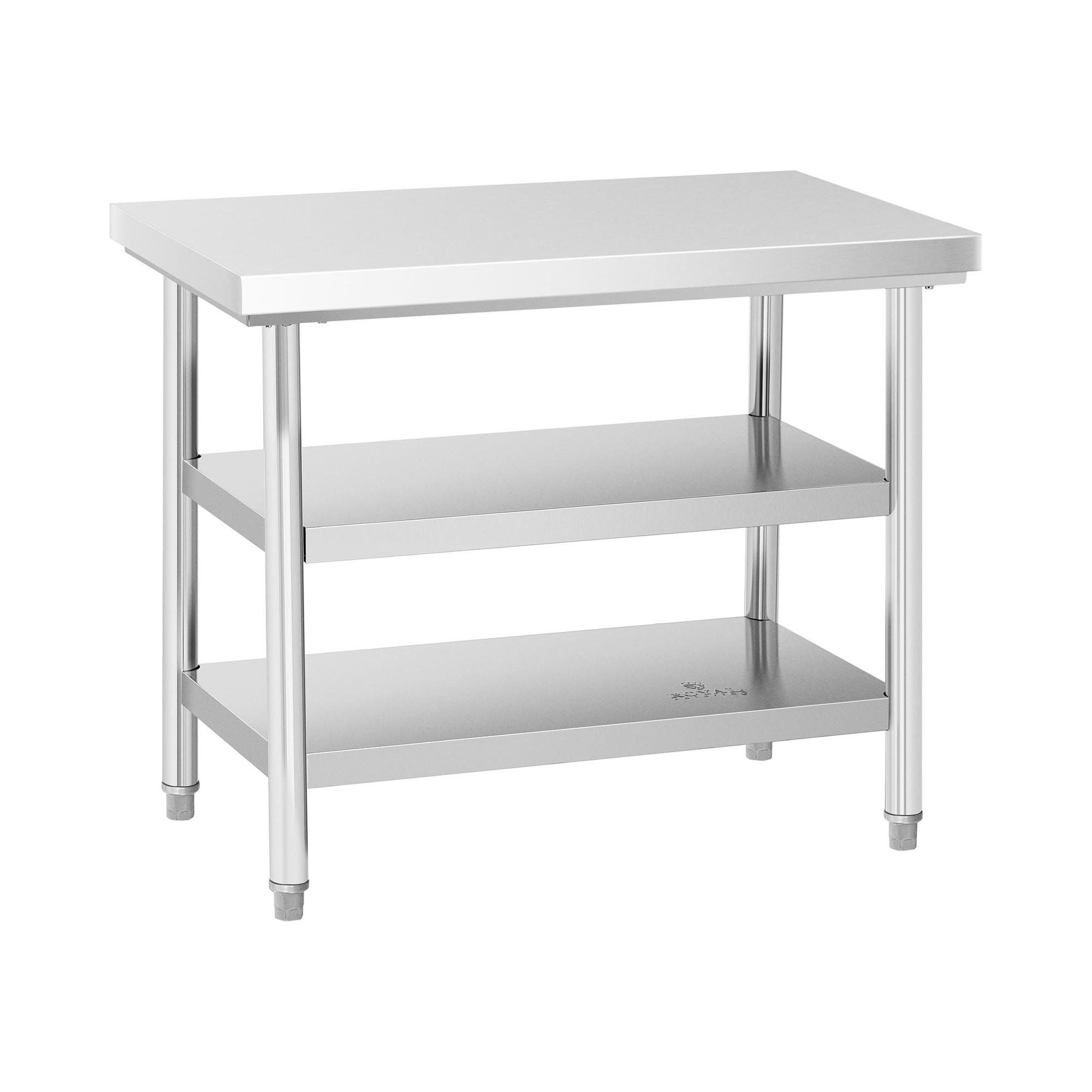 Royal Catering Arbeitstisch 100 x 60 cm Edelstahltisch 500 kg Edelstahl Zer günstig online kaufen